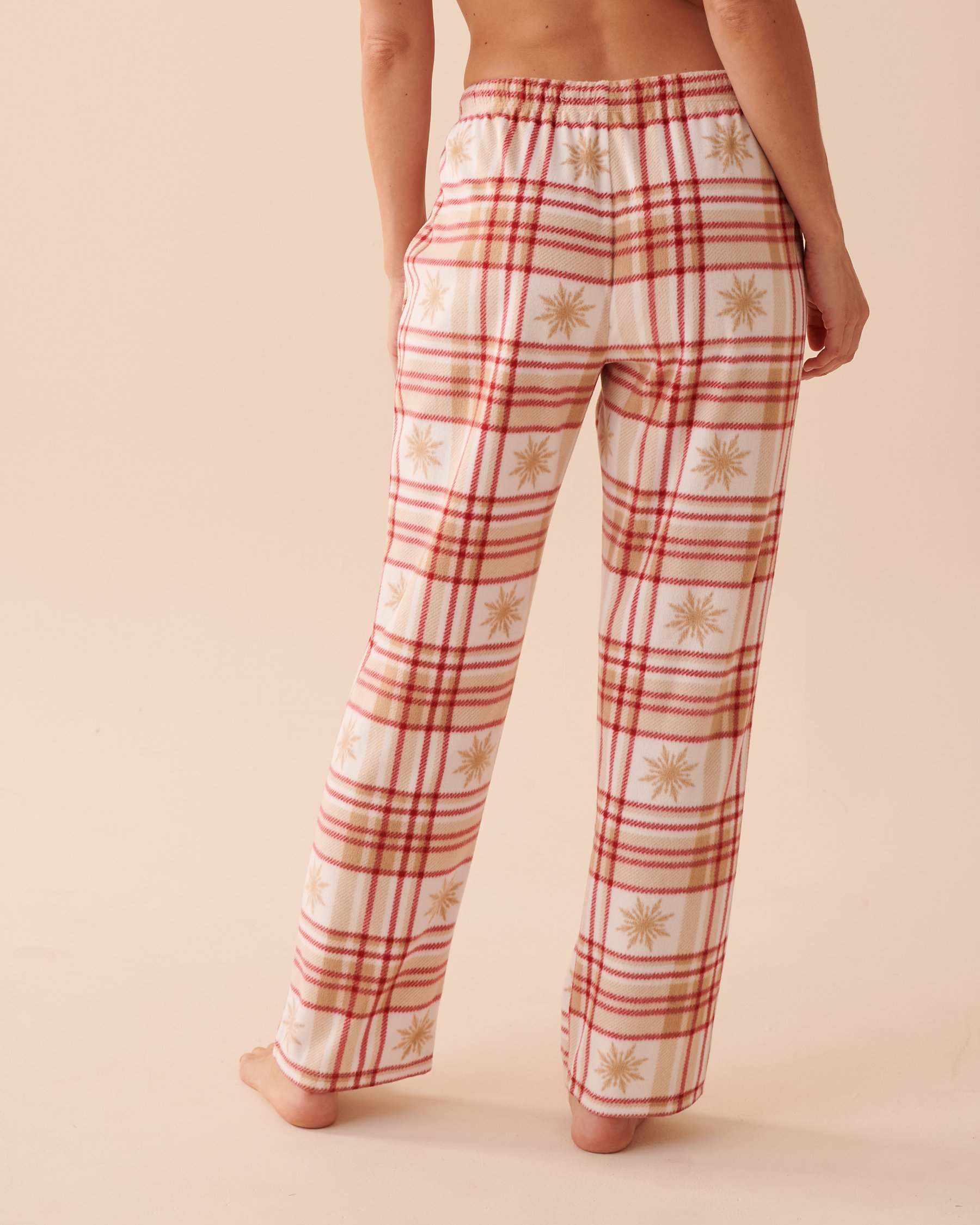 LA VIE EN ROSE Ensemble pyjama en micropolaire à carreaux Carreaux caramel salé 40400054 - Voir5