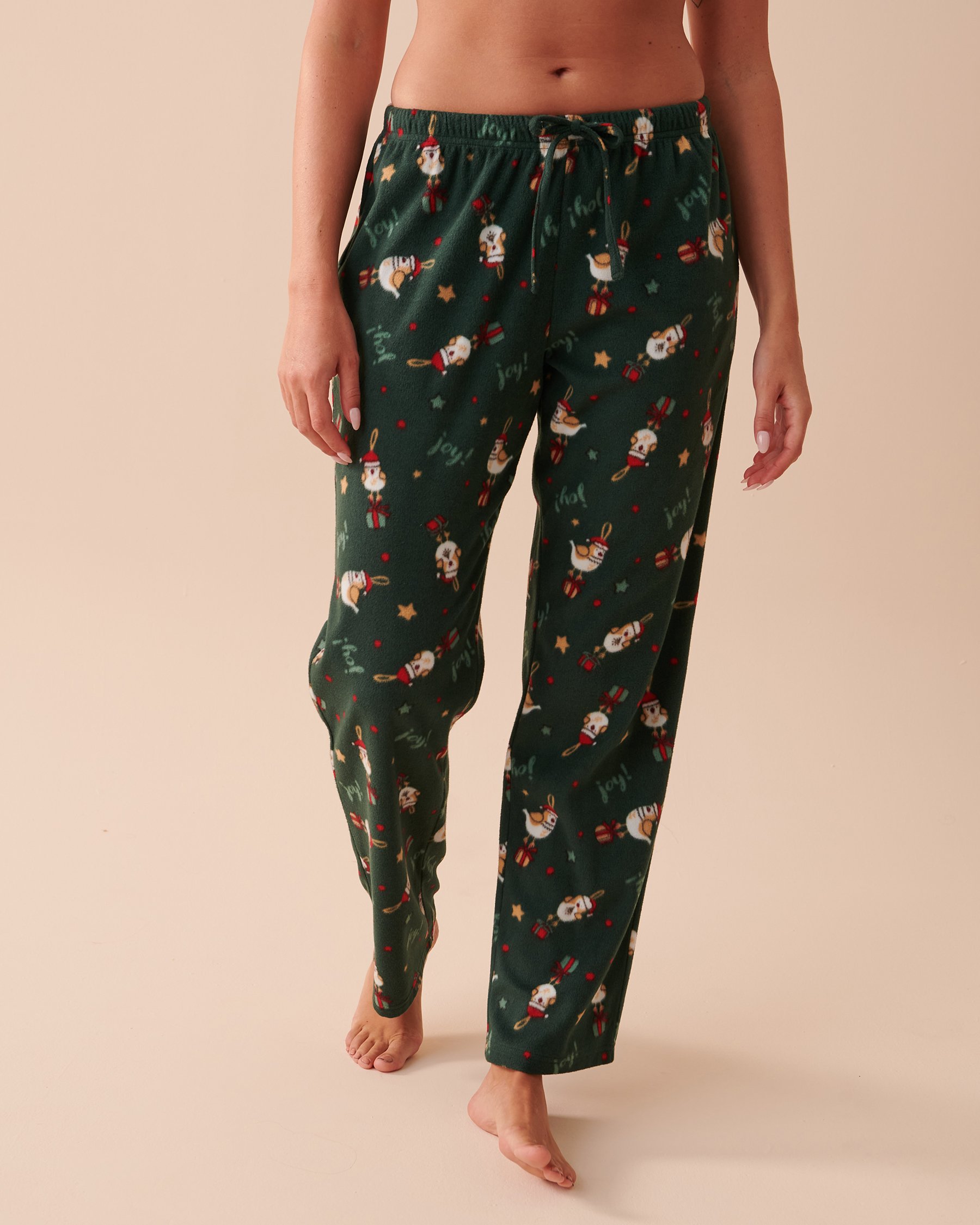 LA VIE EN ROSE Ensemble pyjama en micropolaire imprimé animal Oiseaux des fêtes 40400054 - Voir4