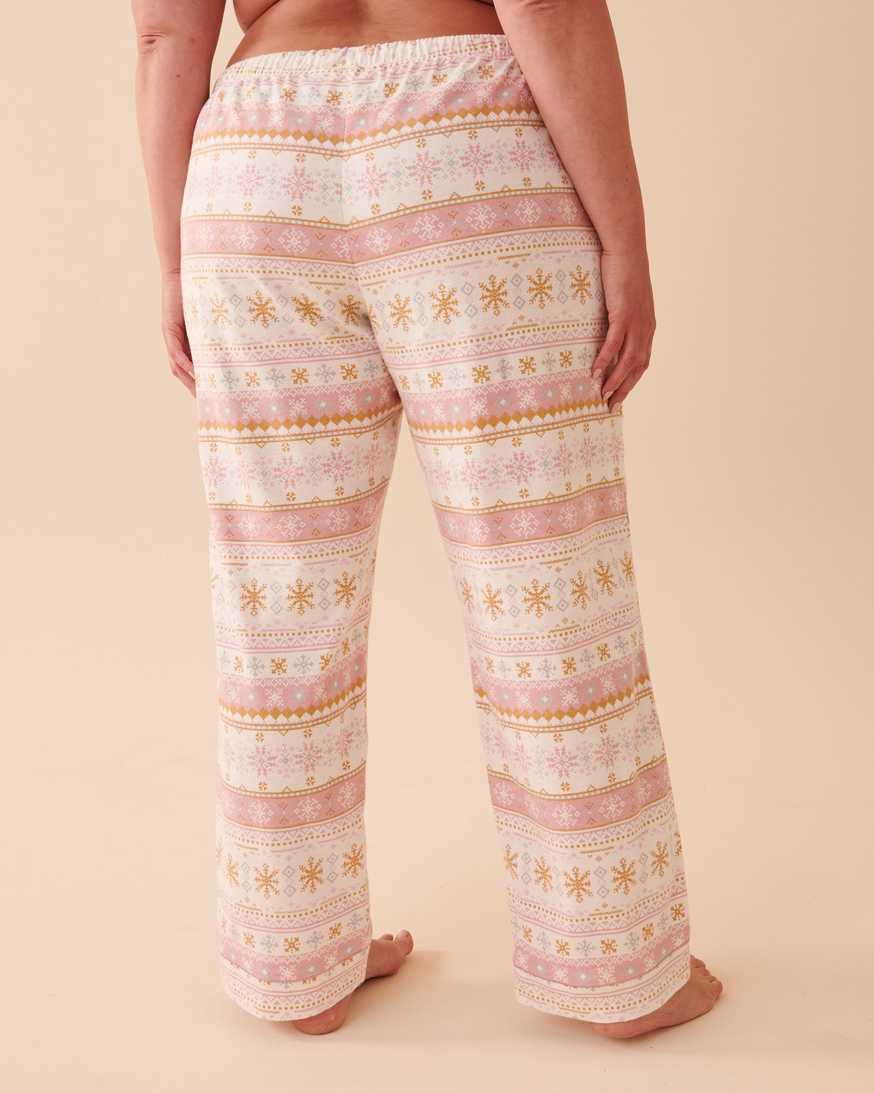 LA VIE EN ROSE Fair Isle Flannel PJ Set Sweet Pink Fair Isle 40400055 - View10