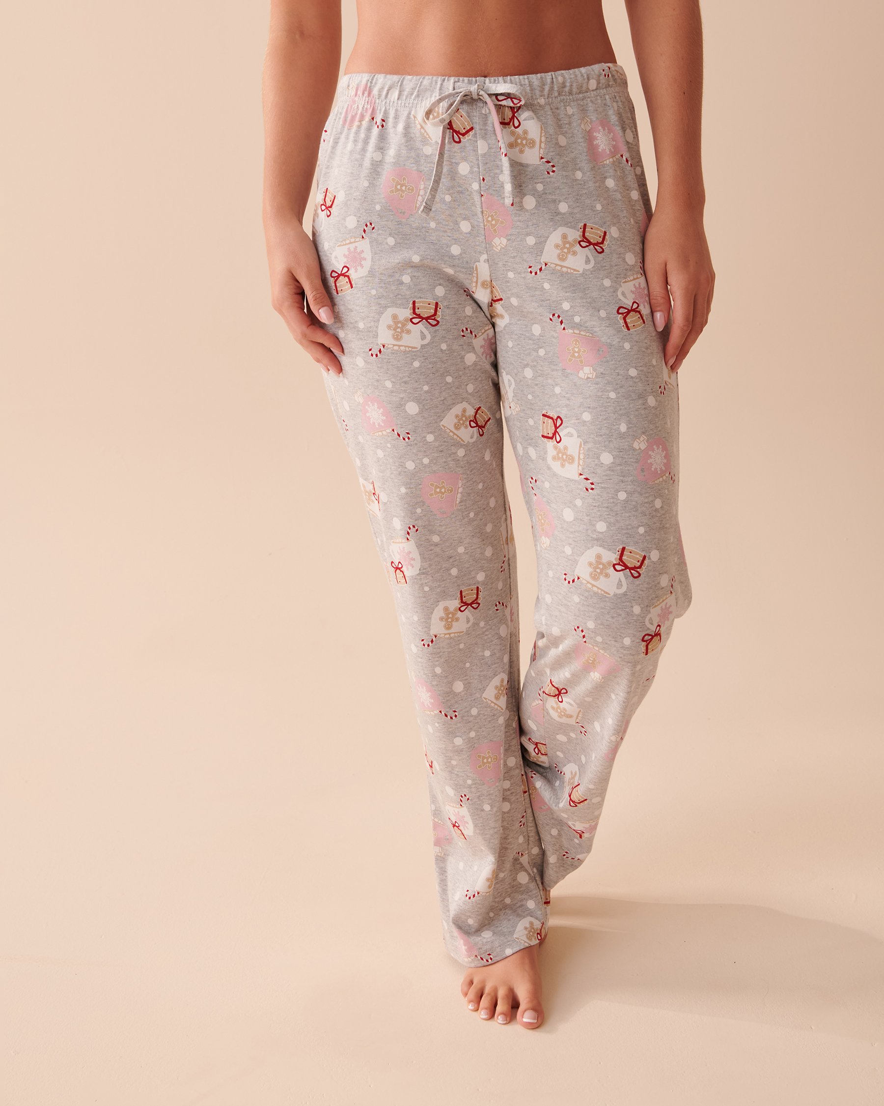 LA VIE EN ROSE Winter Print Cotton PJ Set Festive Sips & Cookies 40400057 - View5