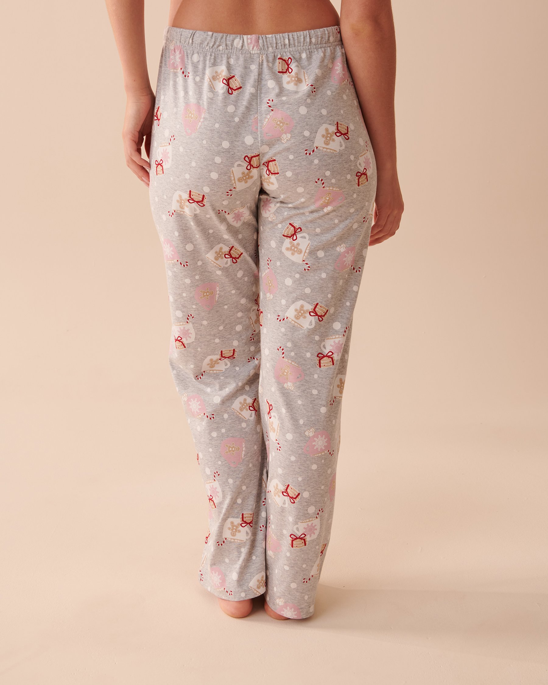 LA VIE EN ROSE Winter Print Cotton PJ Set Festive Sips & Cookies 40400057 - View6