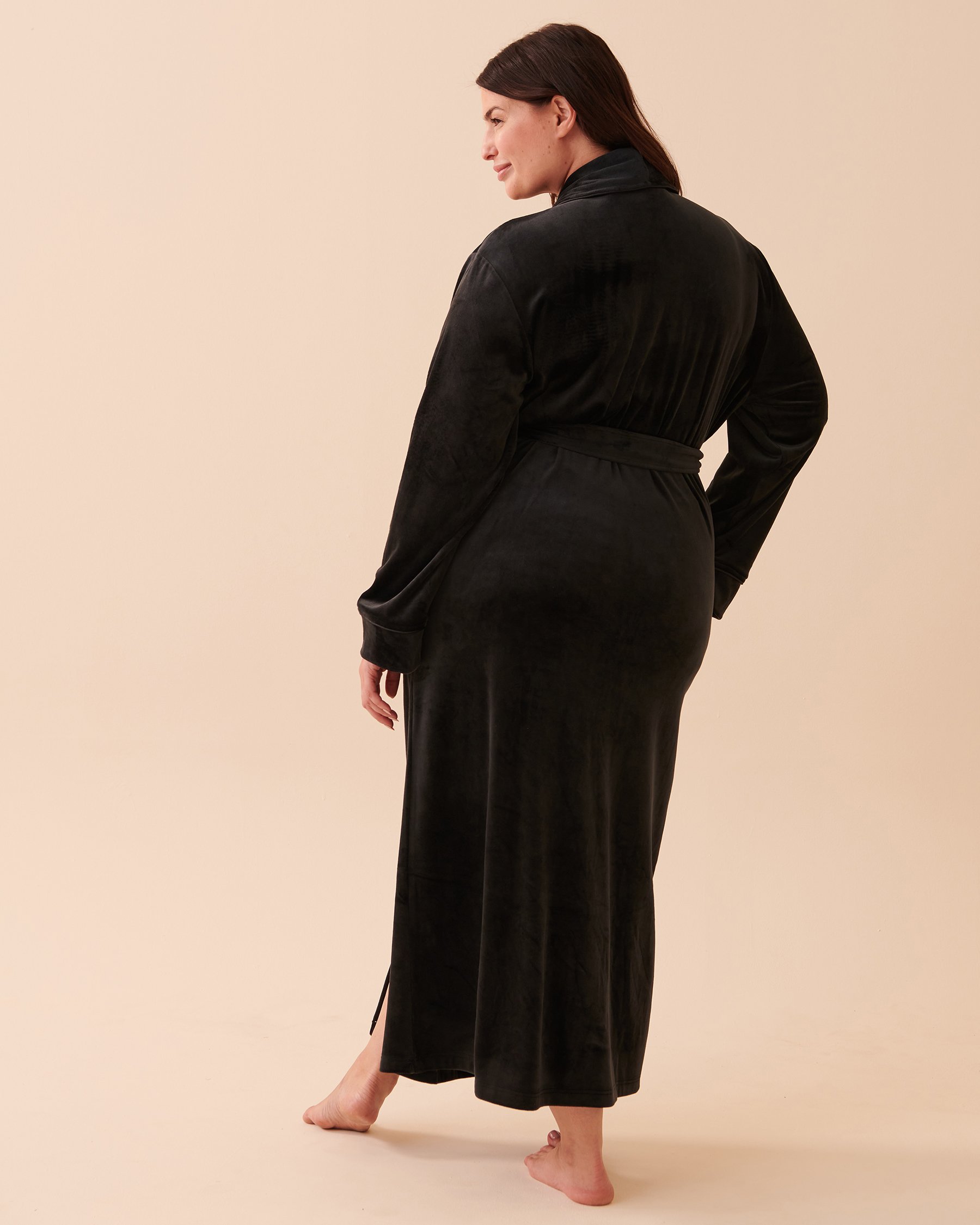 LA VIE EN ROSE Velvety Softness Long Robe Starry Night 40600149 - View5