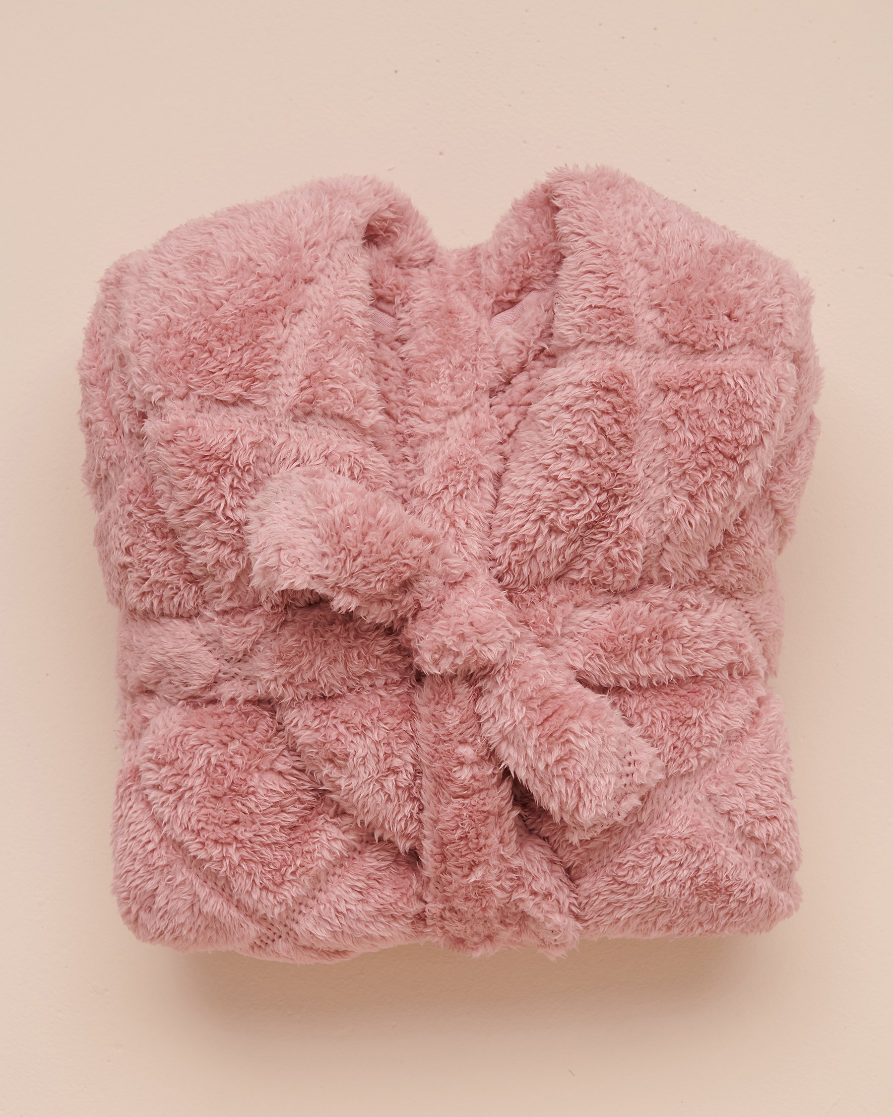 LA VIE EN ROSE Soft Plush Quilted Effect Robe Rosy Cheeks 40600156 - View4