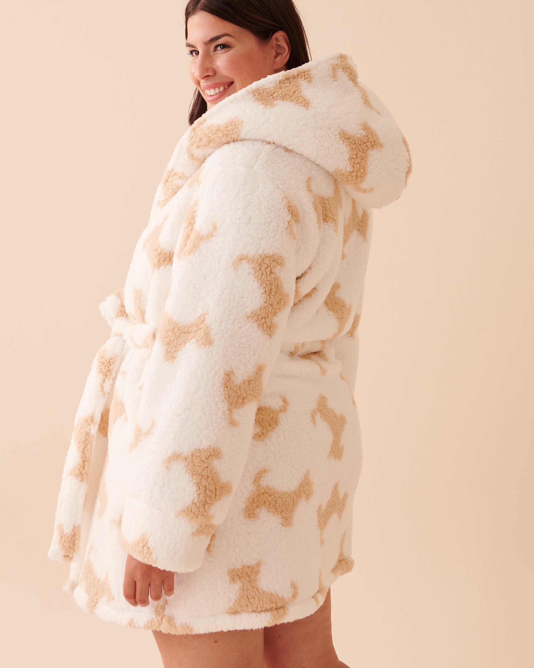 LA VIE EN ROSE Scottie Print Sherpa Robe Scottie 40600157 - View4