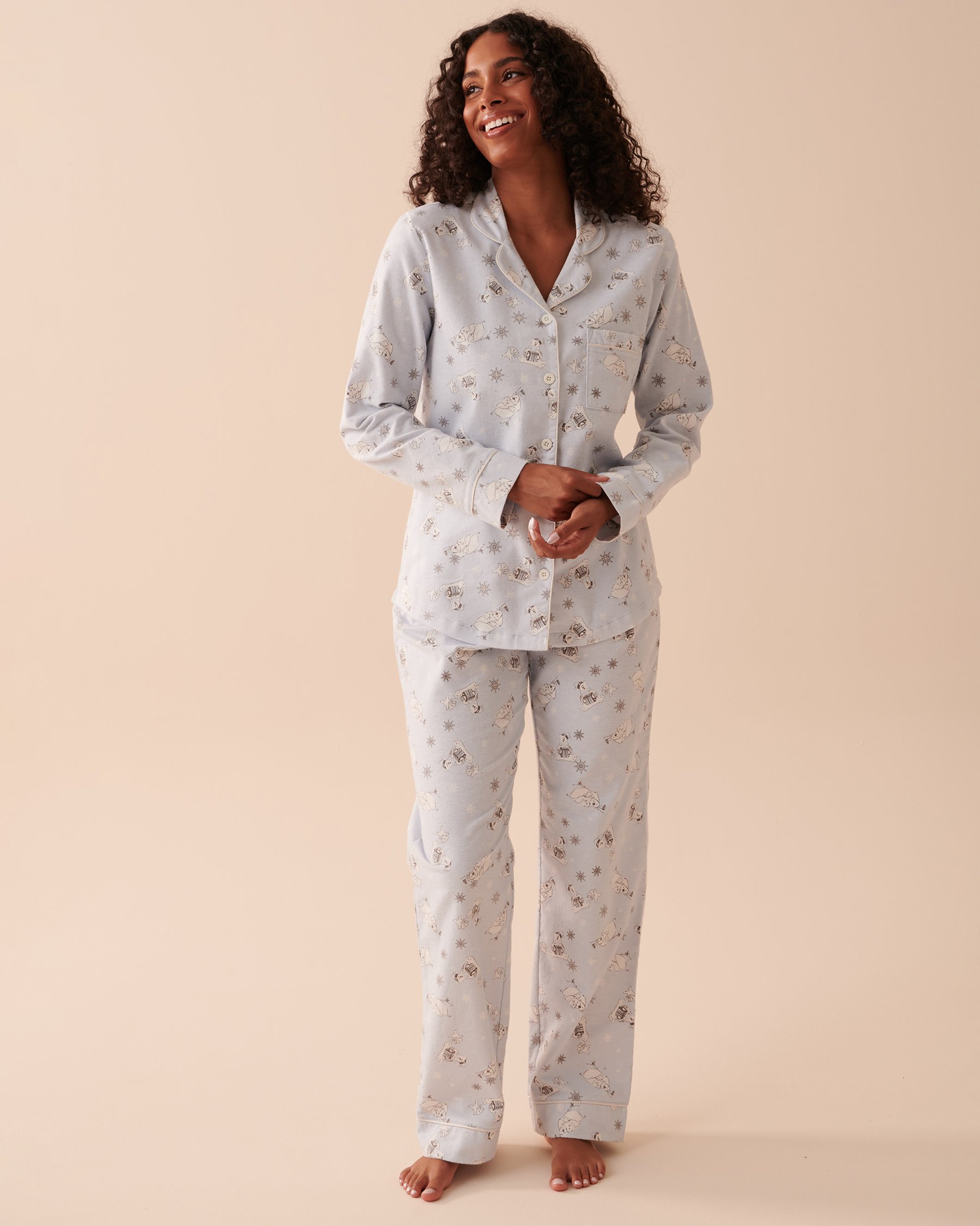 LA VIE EN ROSE Animal Flannel PJ Set Polar Bears 40400055 - View3