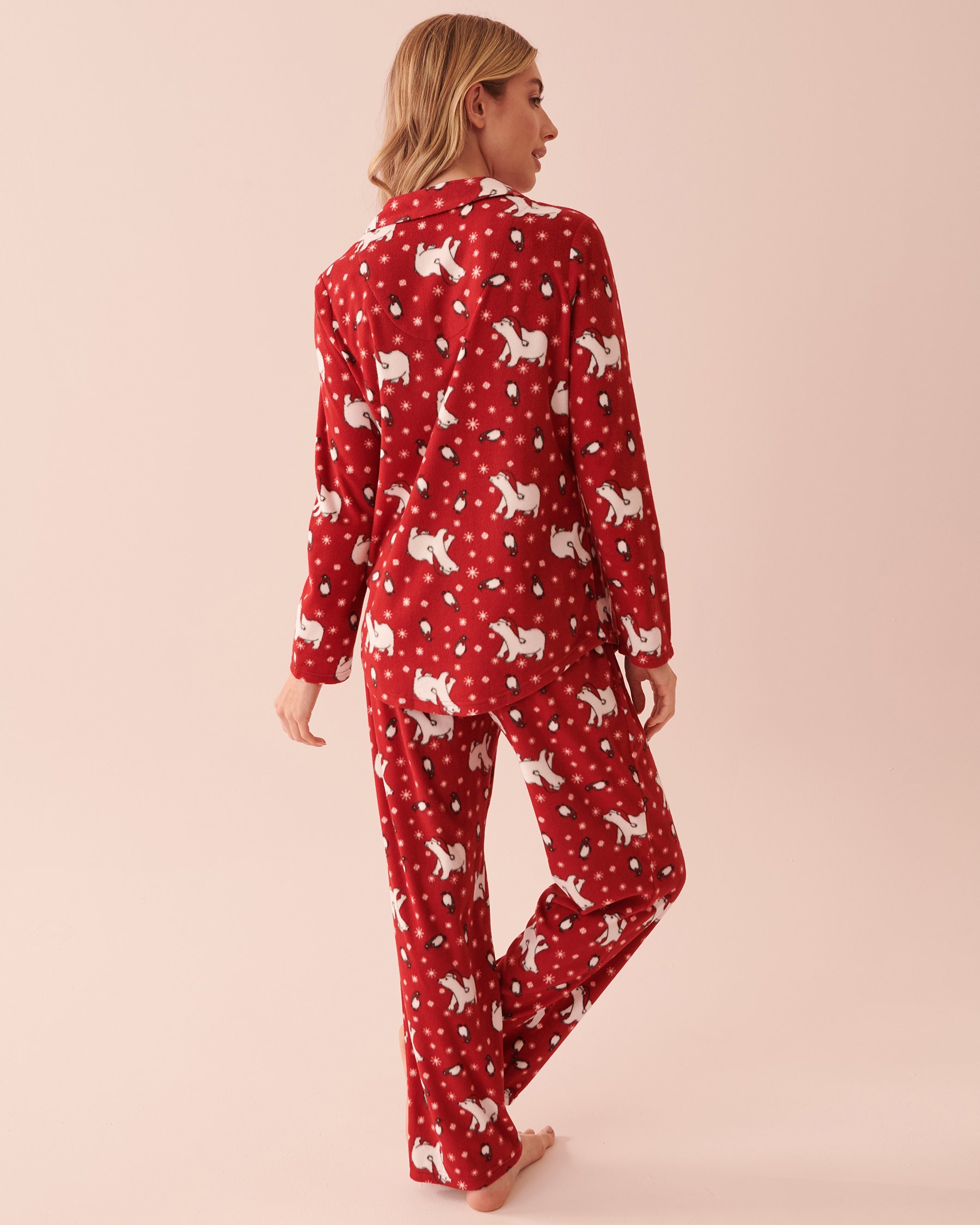 LA VIE EN ROSE Animal Micropolar PJ Set Bears and Penguins 40400054 - View2