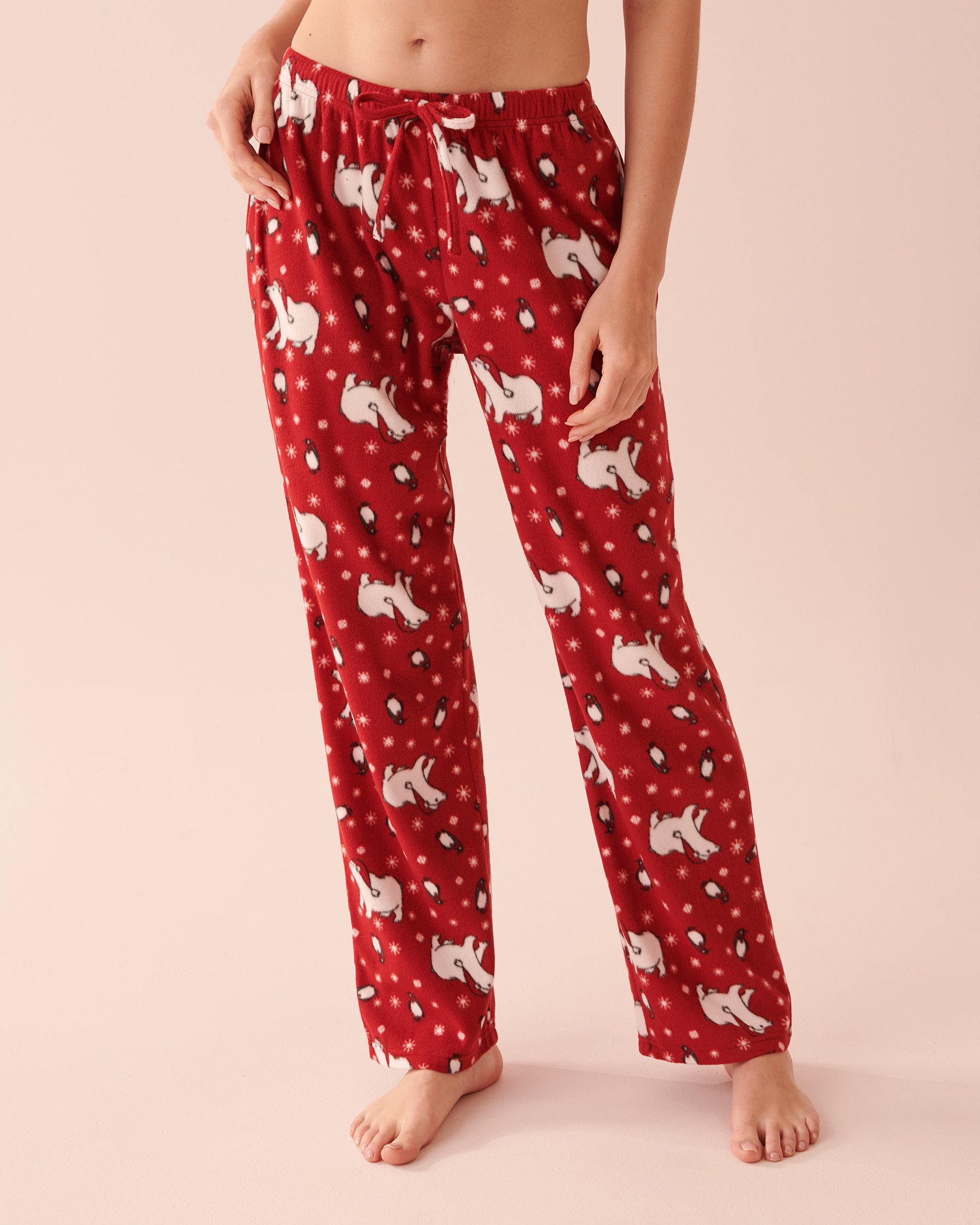 LA VIE EN ROSE Animal Micropolar PJ Set Bears and Penguins 40400054 - View4