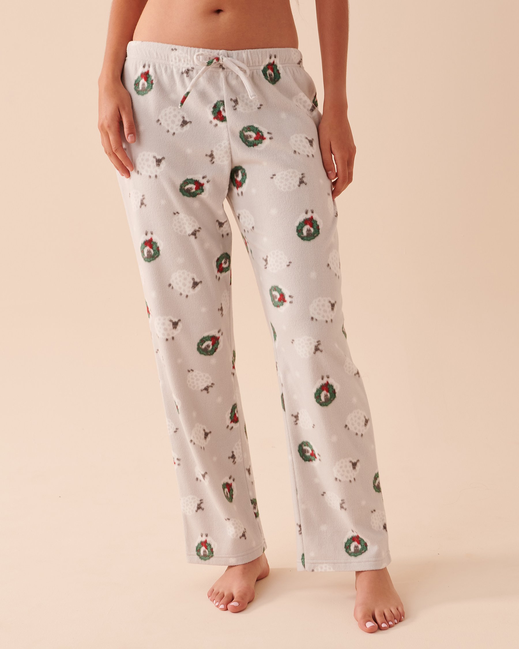 LA VIE EN ROSE Animal Micropolar PJ Set Wooly Holiday 40400054 - View4