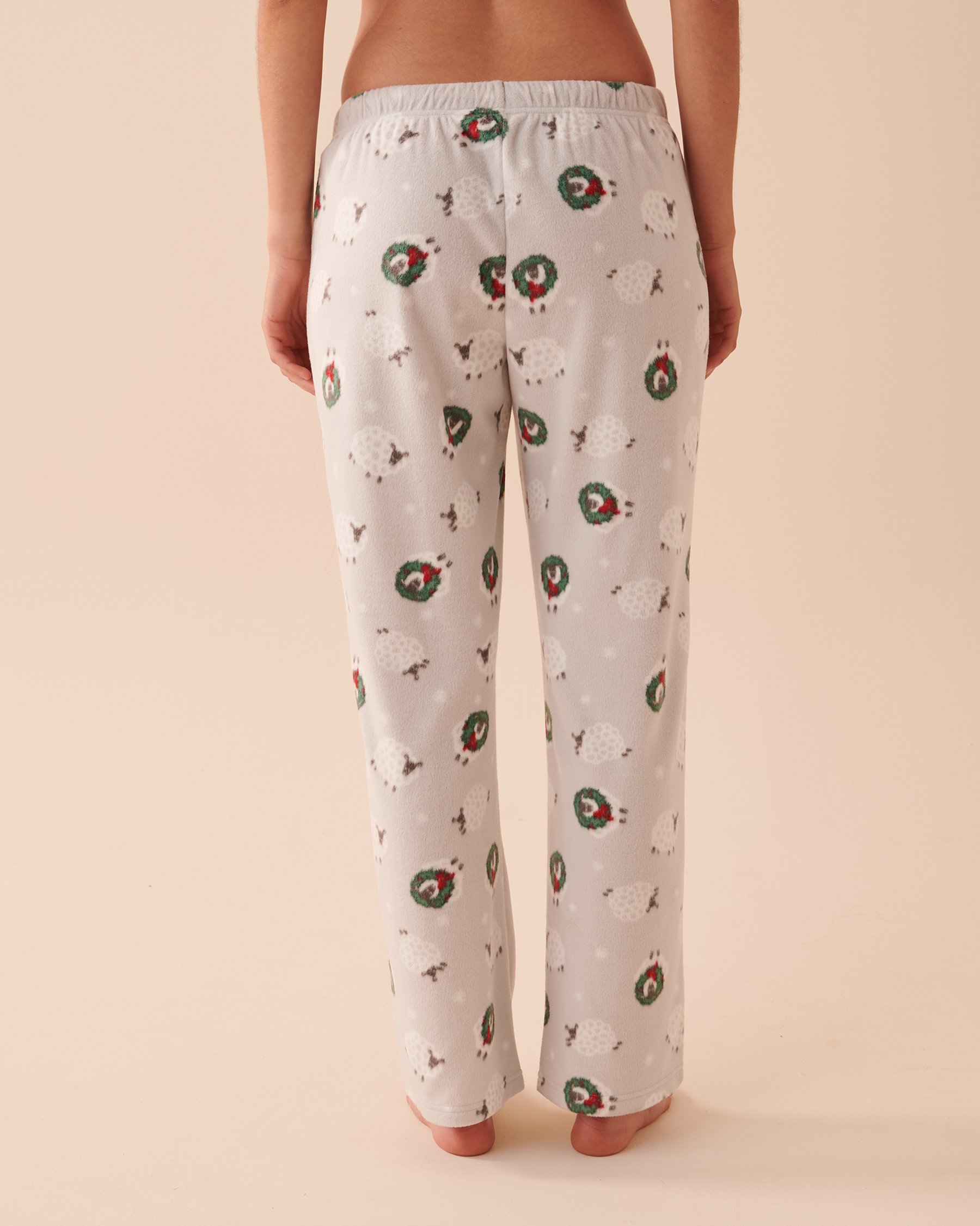 LA VIE EN ROSE Animal Micropolar PJ Set Wooly Holiday 40400054 - View5