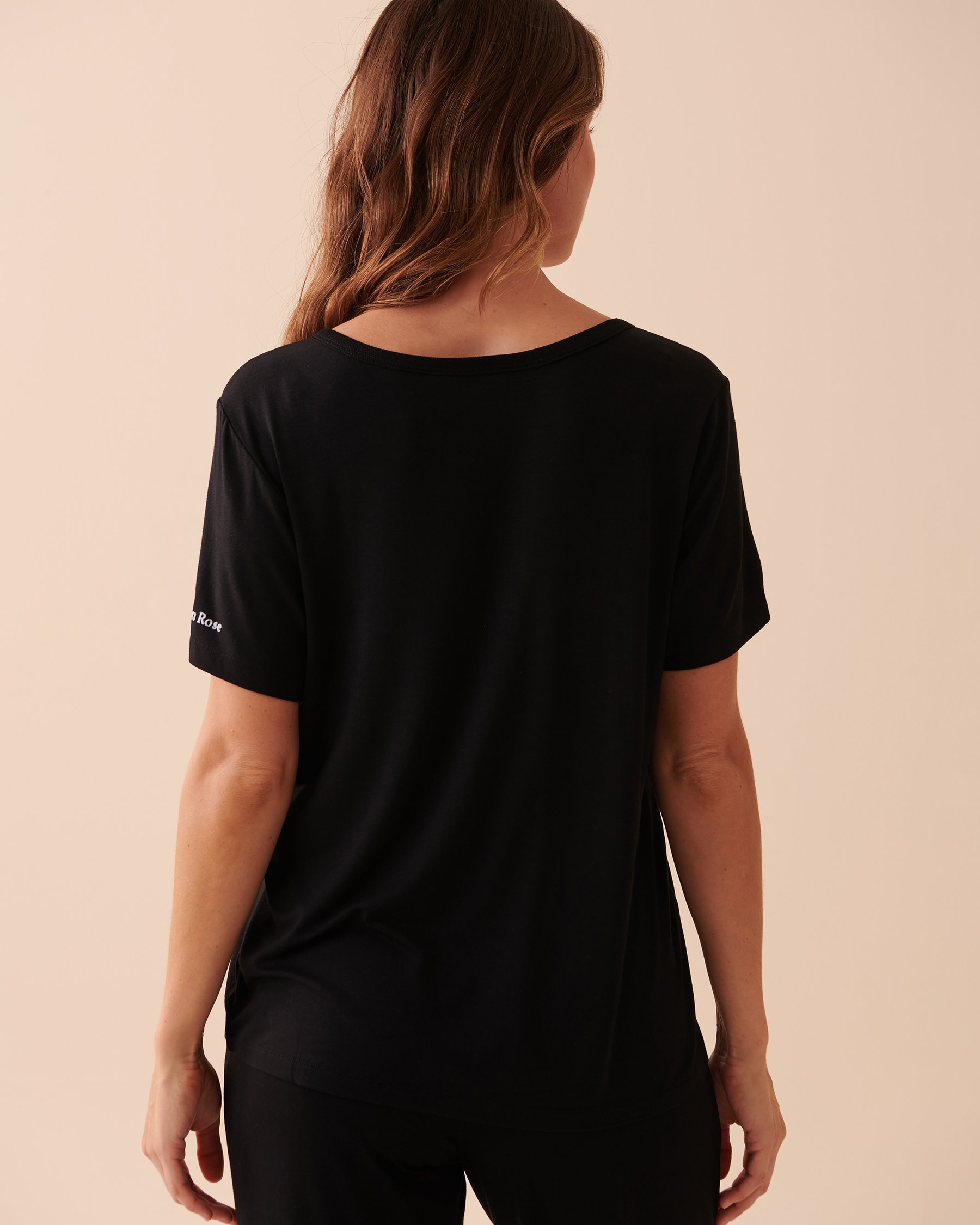 LA VIE EN ROSE T-shirt col en V en bambou Nuit étoilée 40100513 - View5