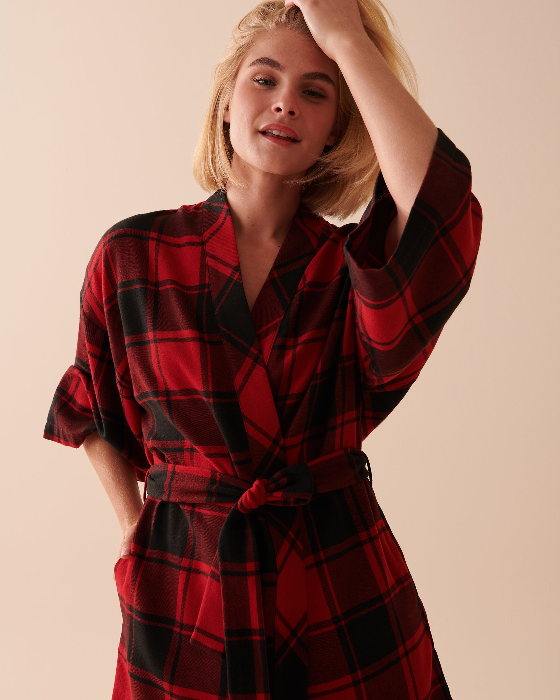 LA VIE EN ROSE Kimono à carreaux buffalo Carreaux buffalo 40600150 - Voir3