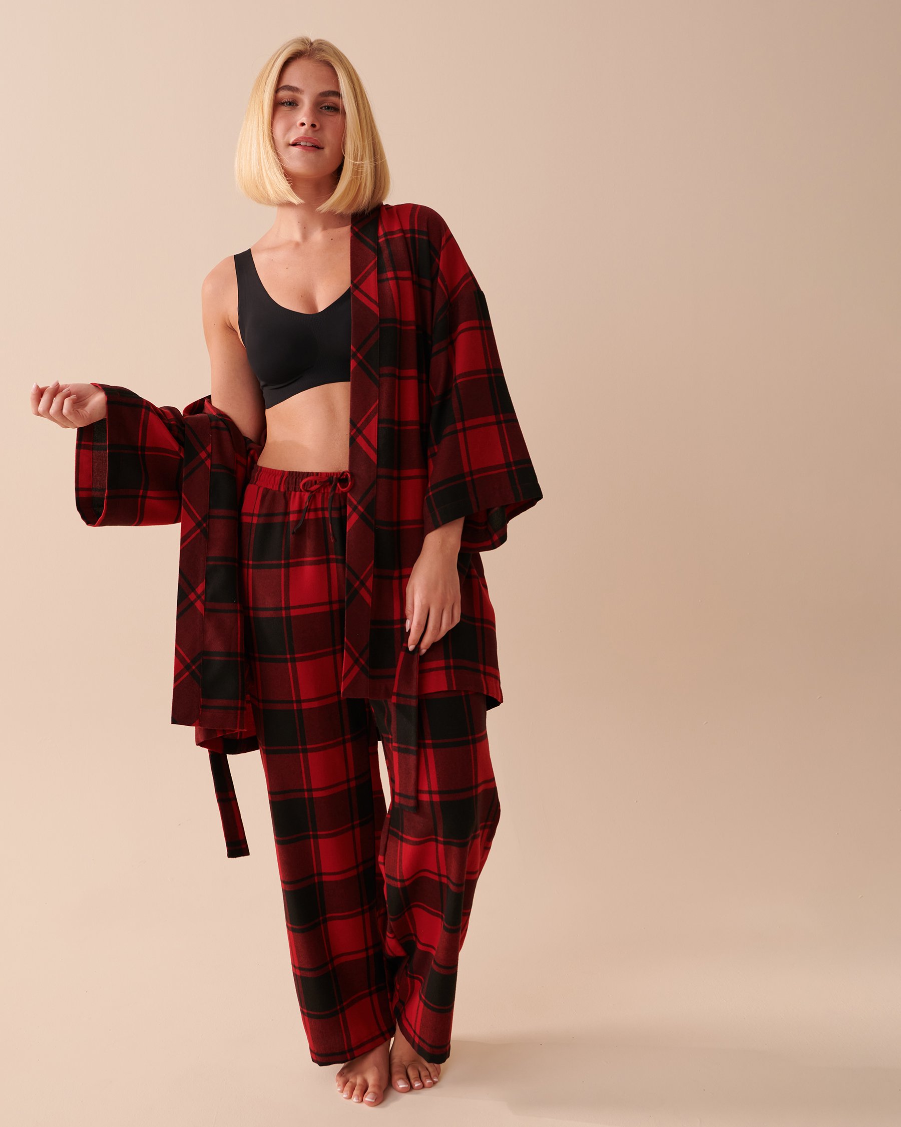 LA VIE EN ROSE Kimono à carreaux buffalo Carreaux buffalo 40600150 - Voir4