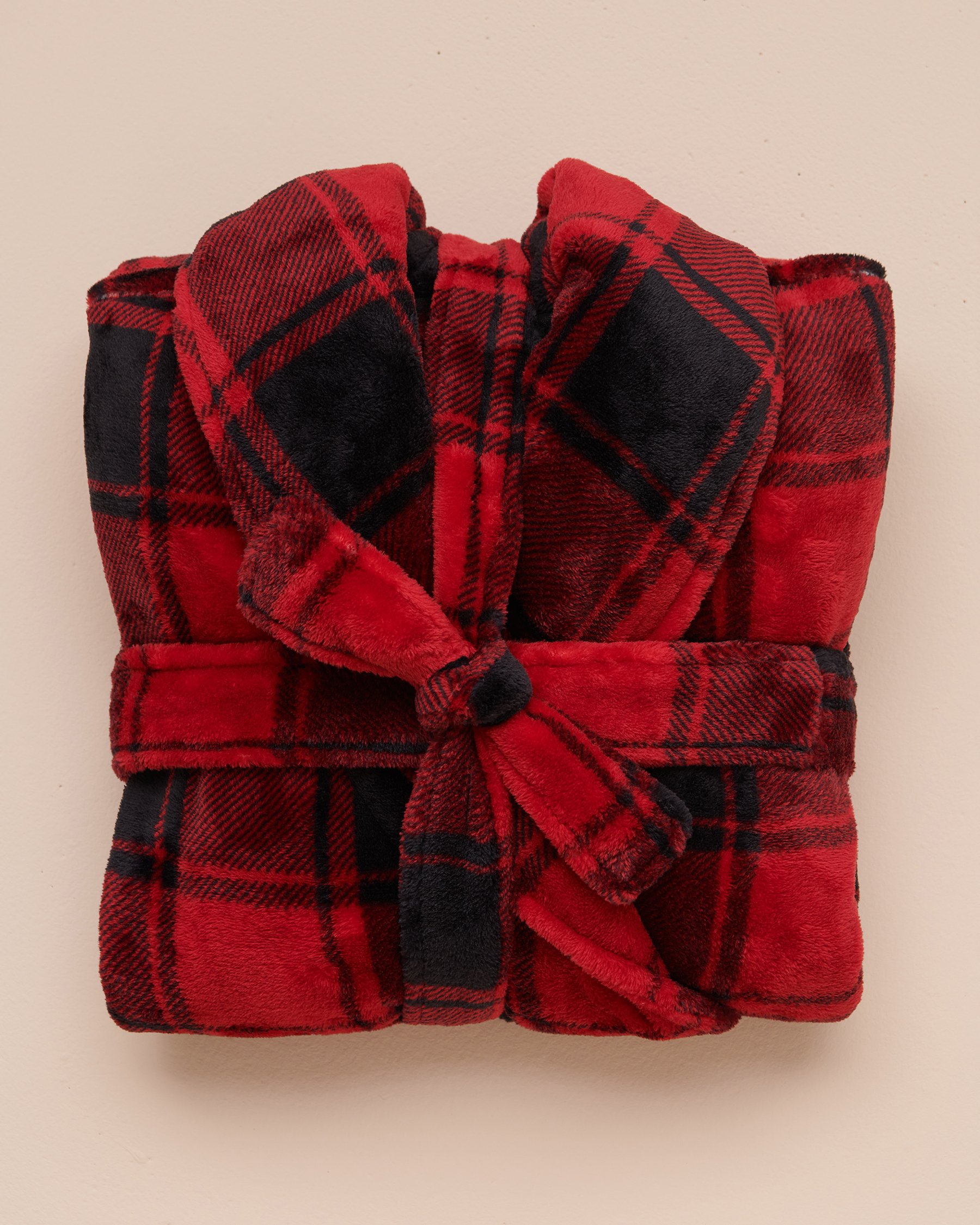 LA VIE EN ROSE Buffalo Plaid Soft Plush Robe Buffalo Plaid 40600153 - View4