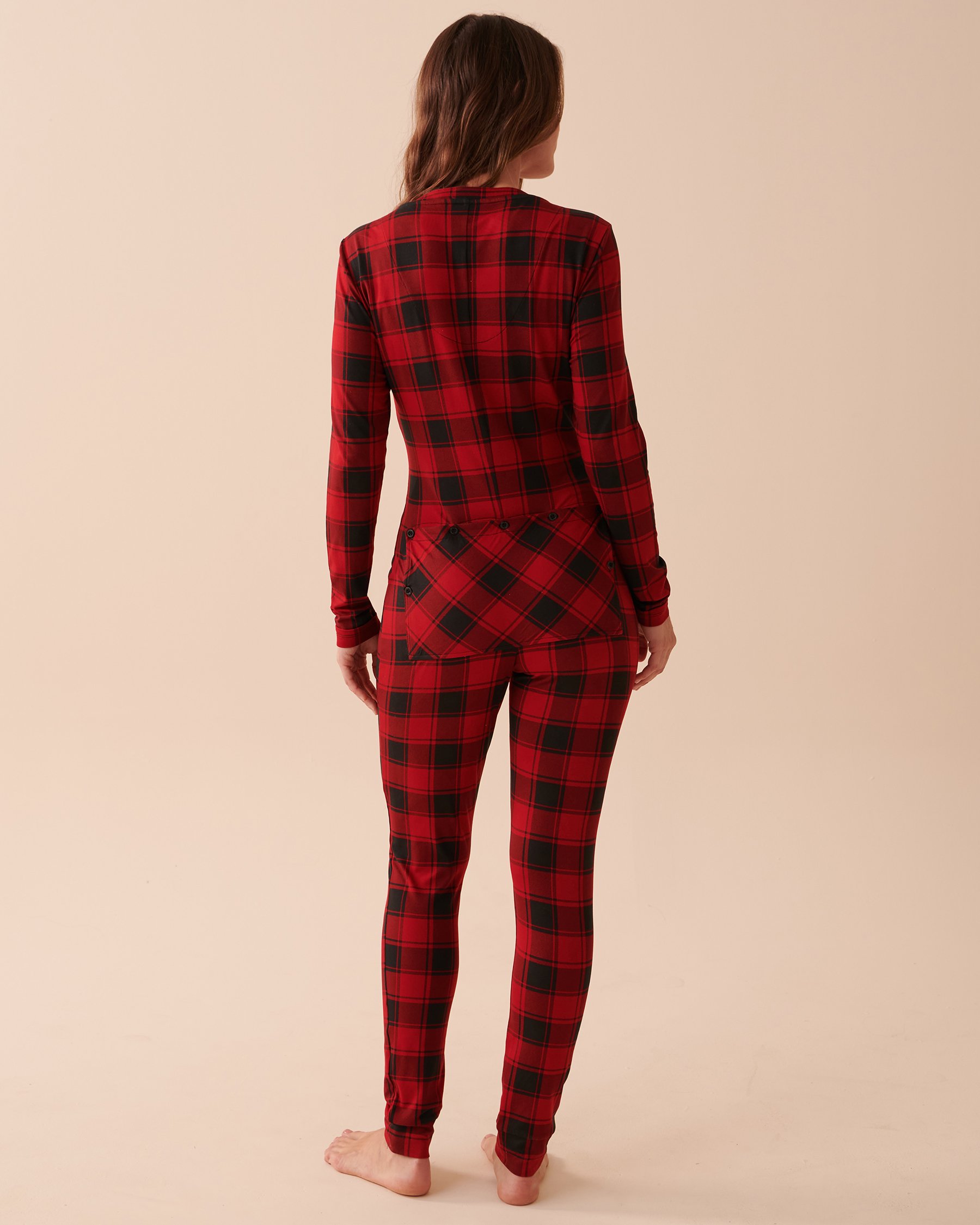 LA VIE EN ROSE Buffalo Plaid Super Soft Jumpsuit Buffalo Plaid 40300044 - View2