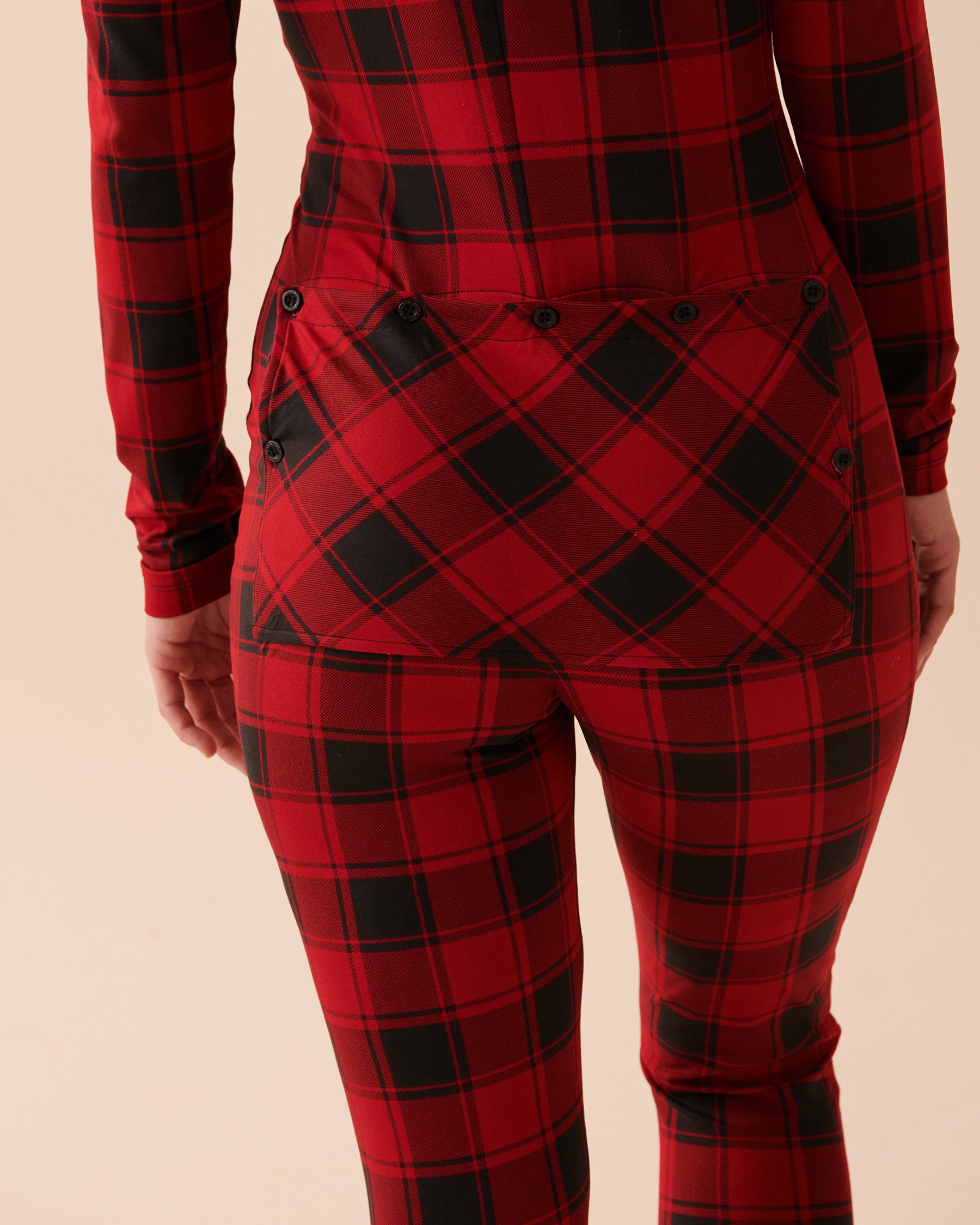 LA VIE EN ROSE Buffalo Plaid Super Soft Jumpsuit Buffalo Plaid 40300044 - View4