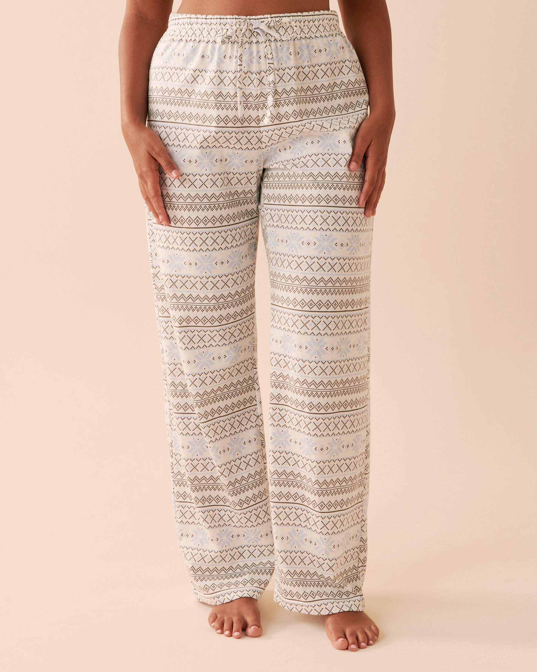 LA VIE EN ROSE Fair Isle Cotton PJ Set Gray and Blue Fair Isle 40400057 - View4