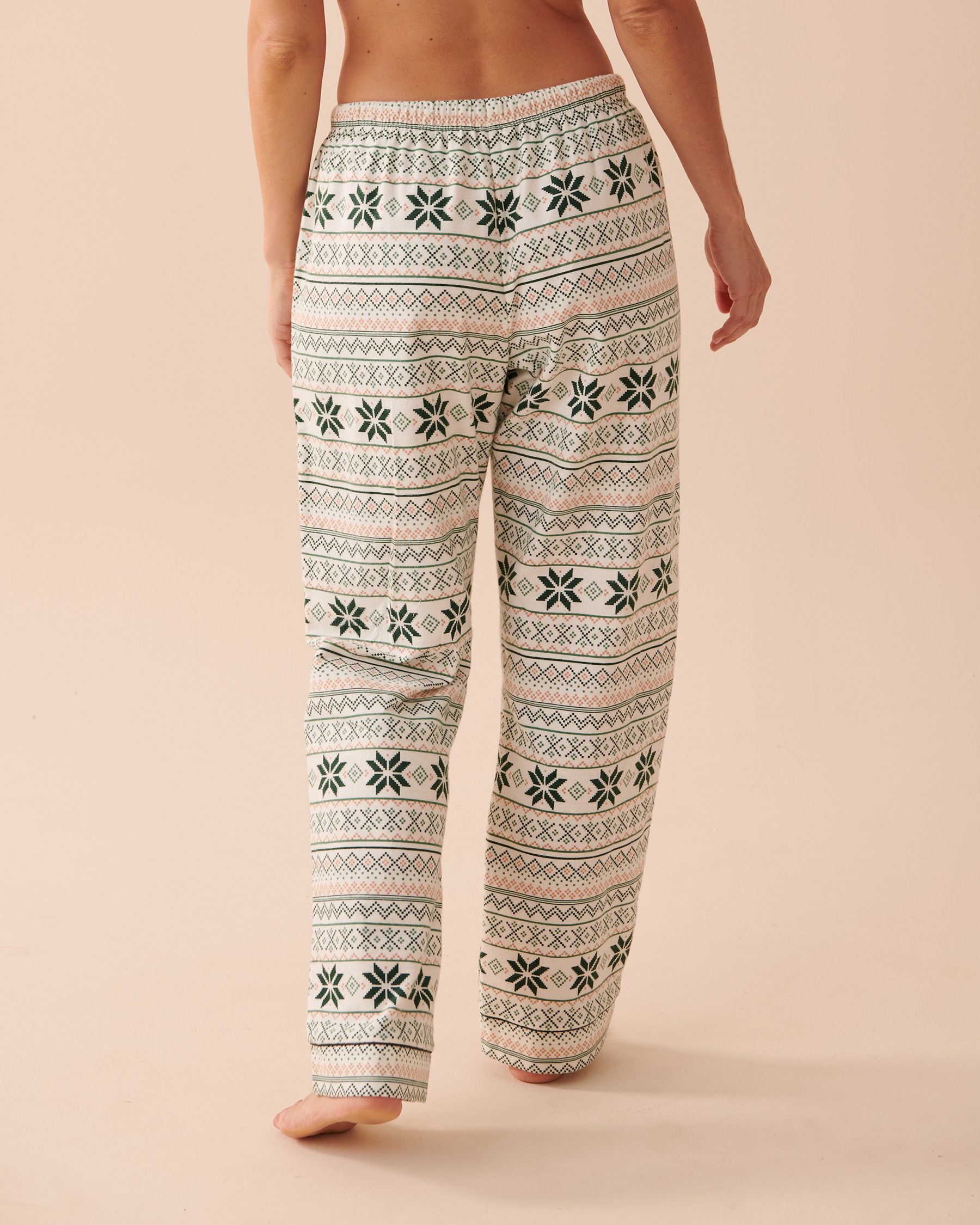 LA VIE EN ROSE Ensemble pyjama en flanelle imprimé nordique Imprimé nordique vert clair 40400055 - View5