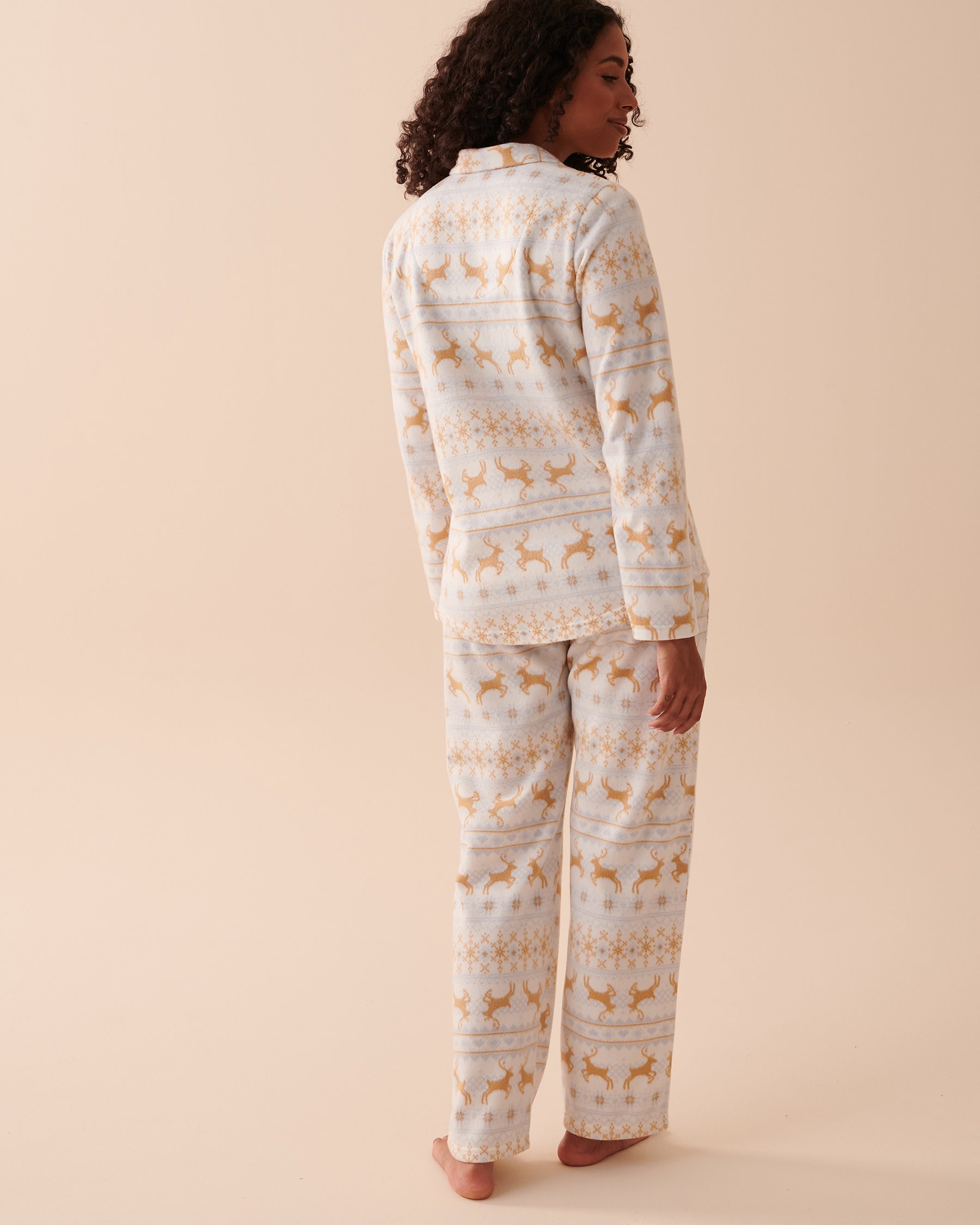 LA VIE EN ROSE Fair Isle Micropolar PJ Set Deer Fair Isle 40400054 - View3