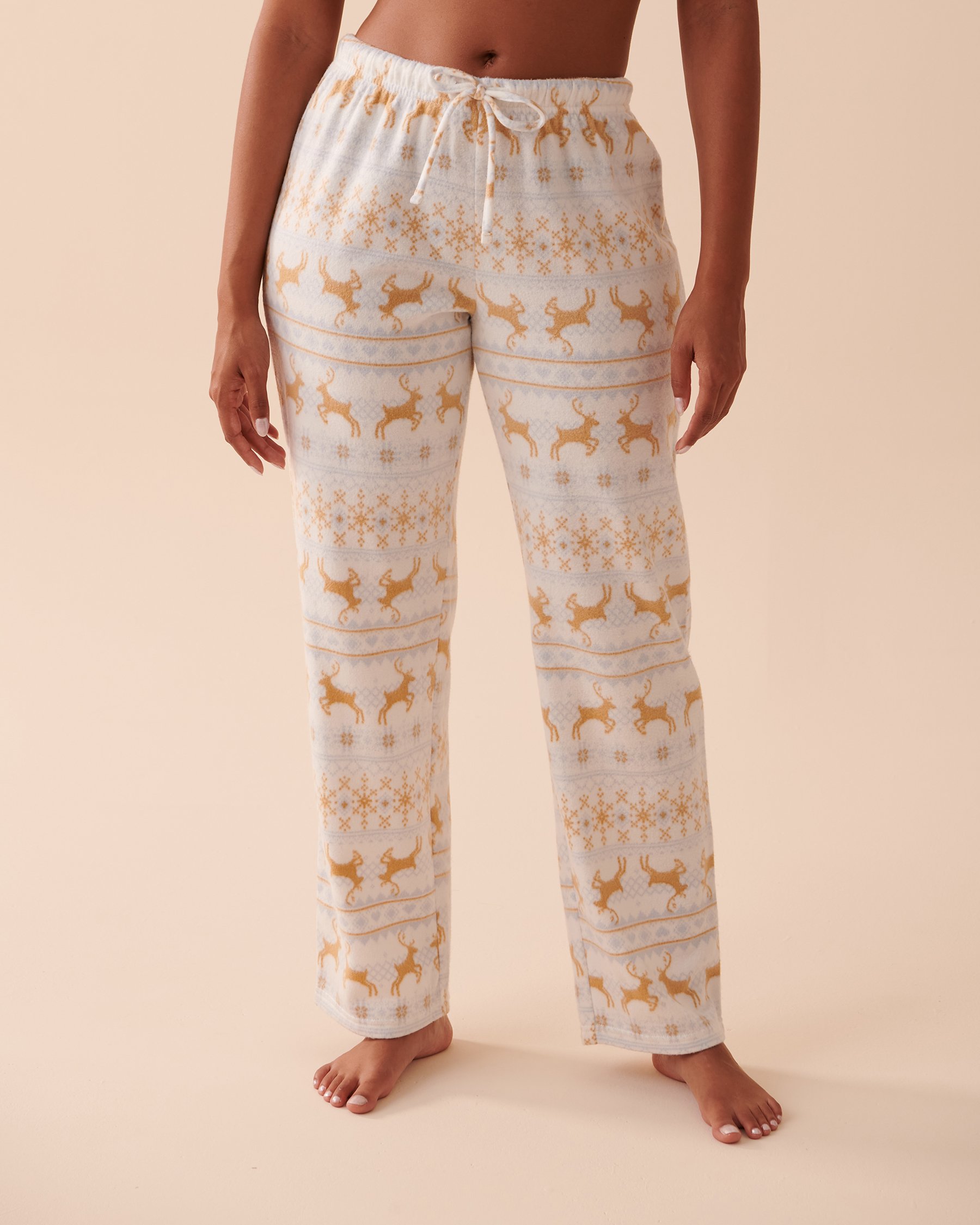 LA VIE EN ROSE Fair Isle Micropolar PJ Set Deer Fair Isle 40400054 - View4