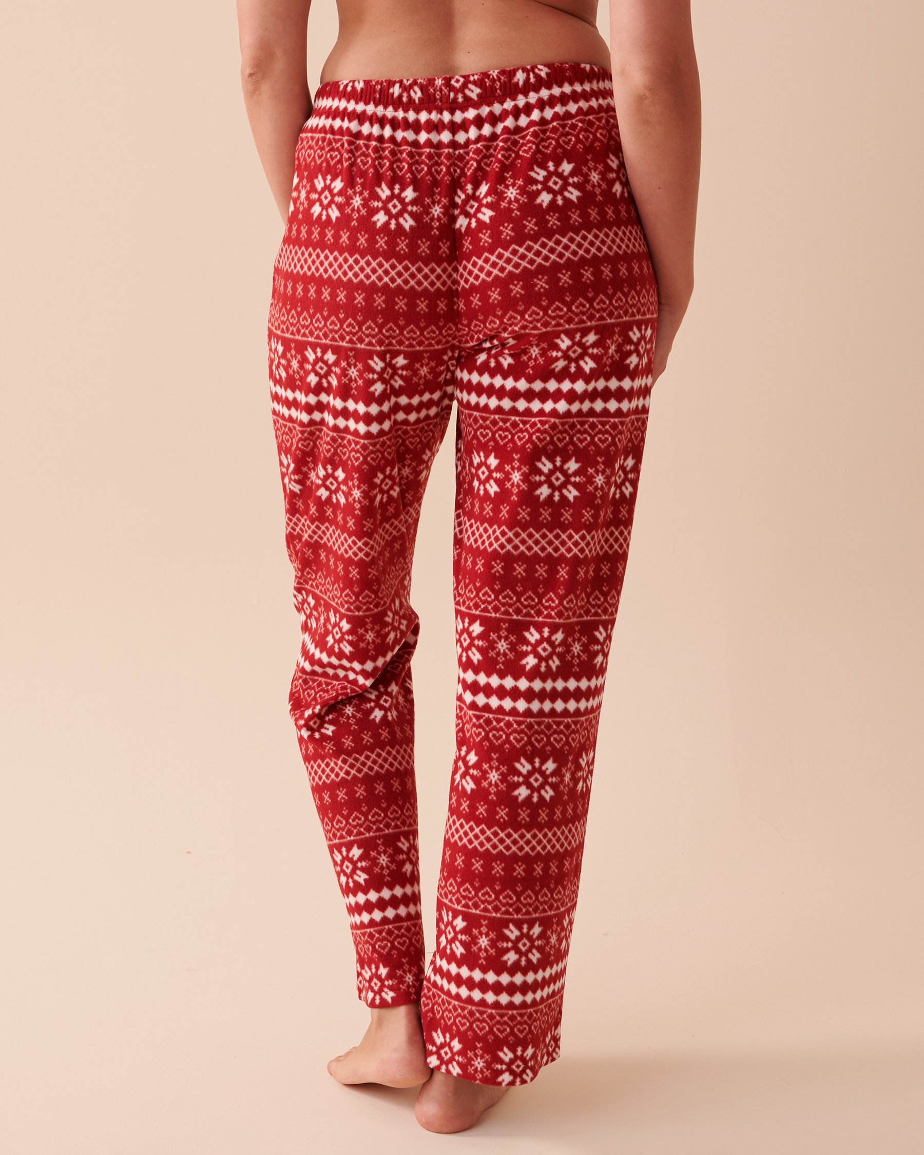 LA VIE EN ROSE Fair Isle Micropolar PJ Set Red Fair Isle 40400054 - View5