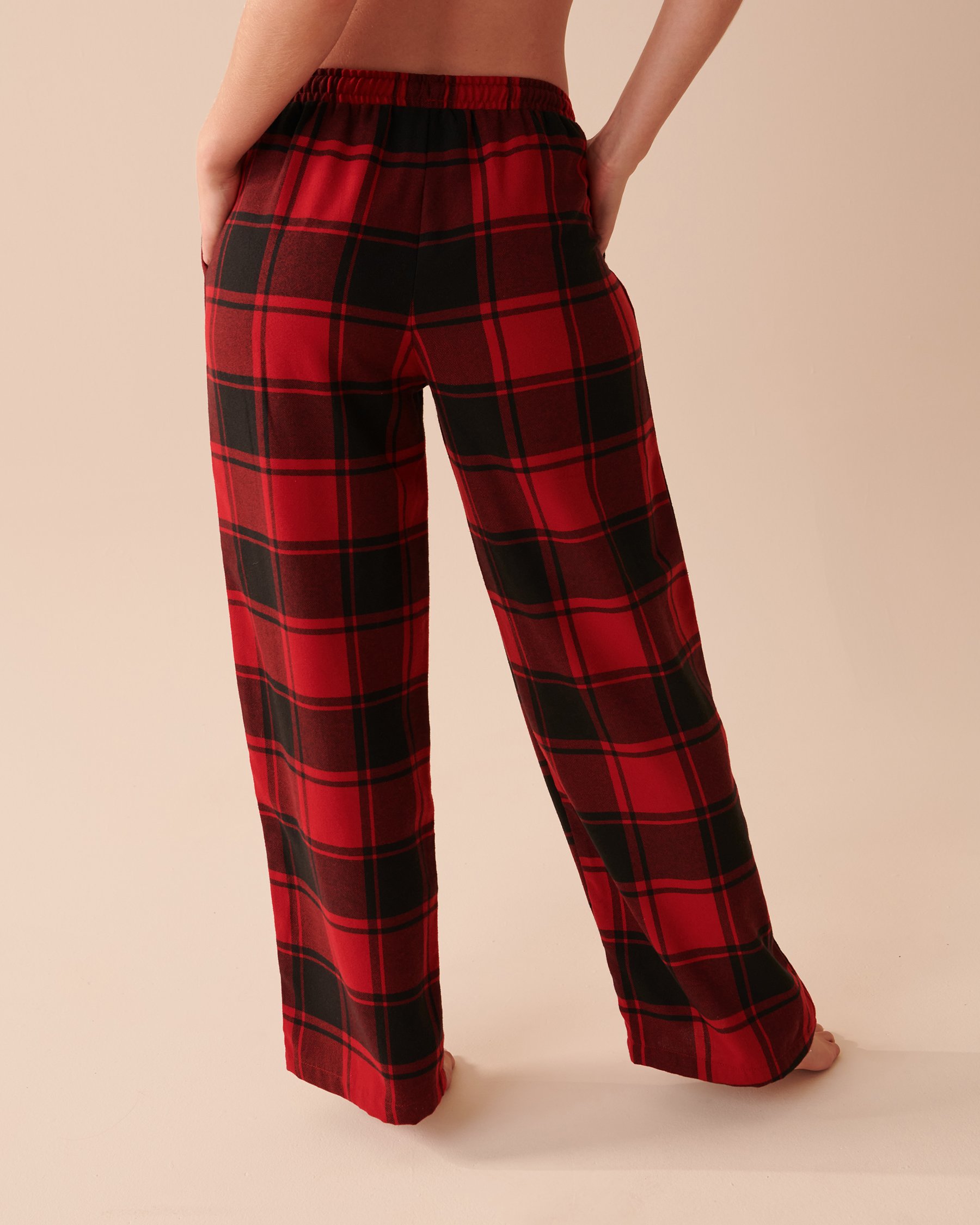 LA VIE EN ROSE Plaid Wide Leg Pajama Pants Buffalo Plaid 40200494 - View1