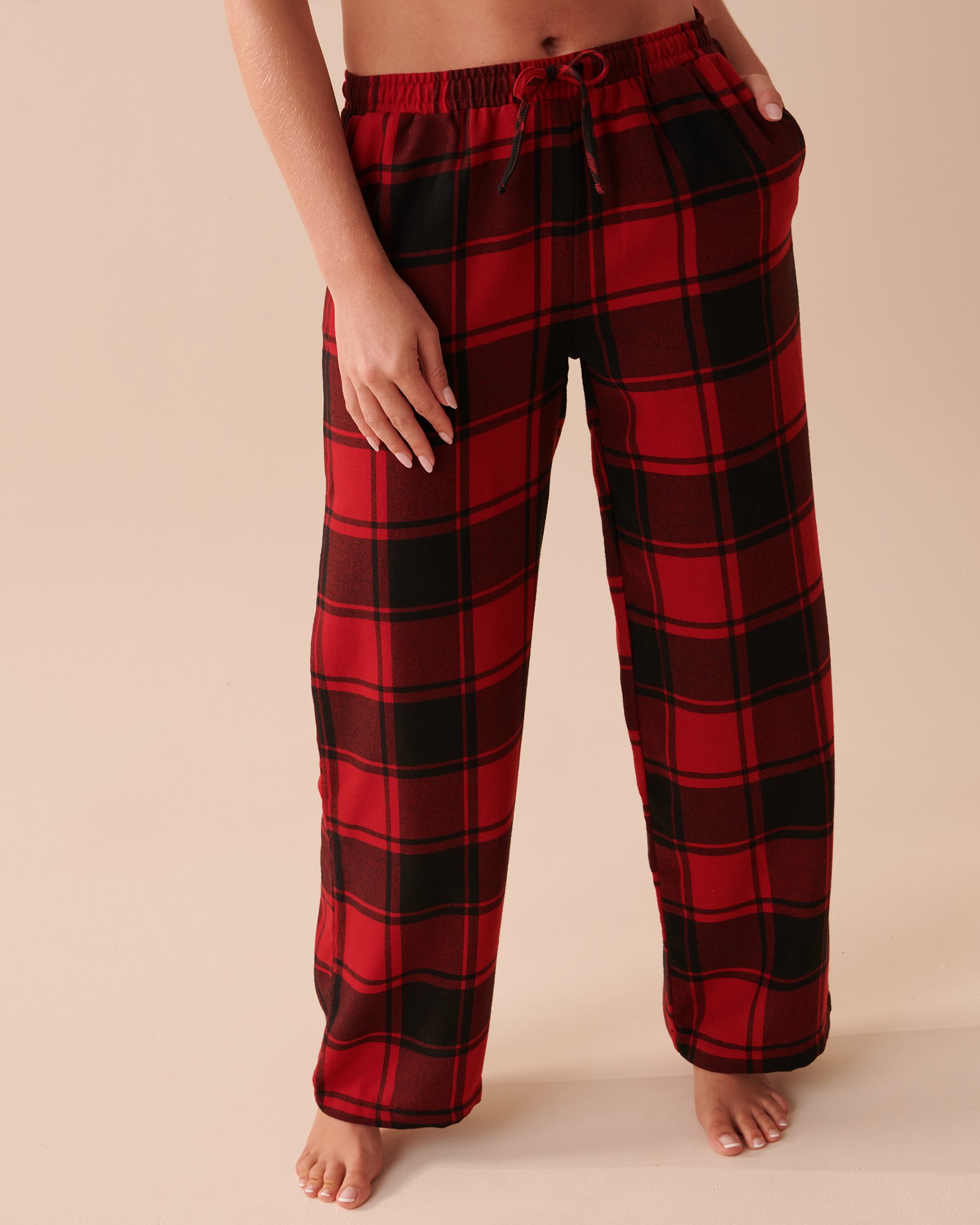 LA VIE EN ROSE Plaid Wide Leg Pajama Pants Buffalo Plaid 40200494 - View2