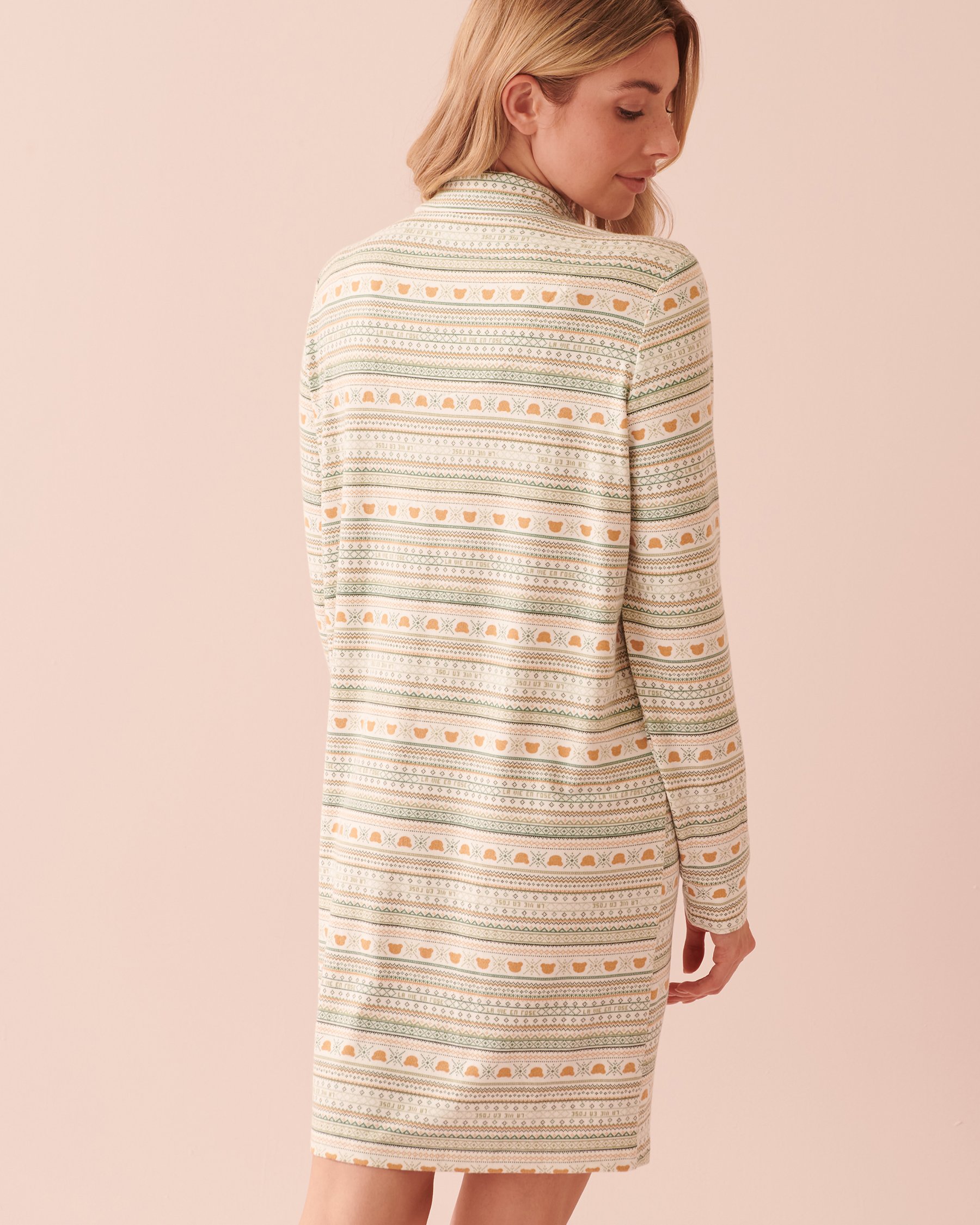 LA VIE EN ROSE Recycled Fibers Fair Isle Long Sleeve Sleepshirt Bear Fair Isle 40500307 - View2