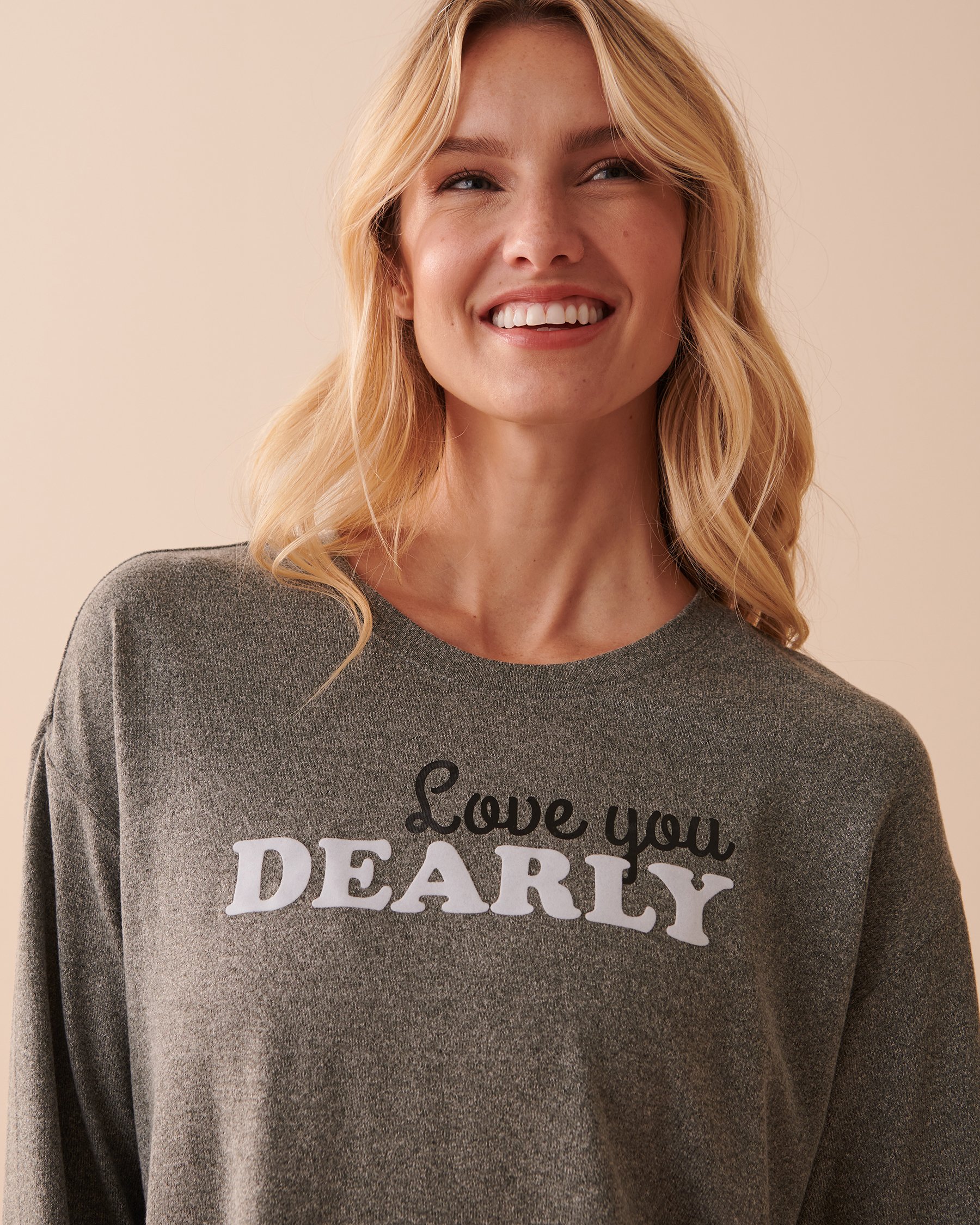 LA VIE EN ROSE Recycled Fibers Long Sleeve Shirt Chimney Smoke Mix 40100499 - View3