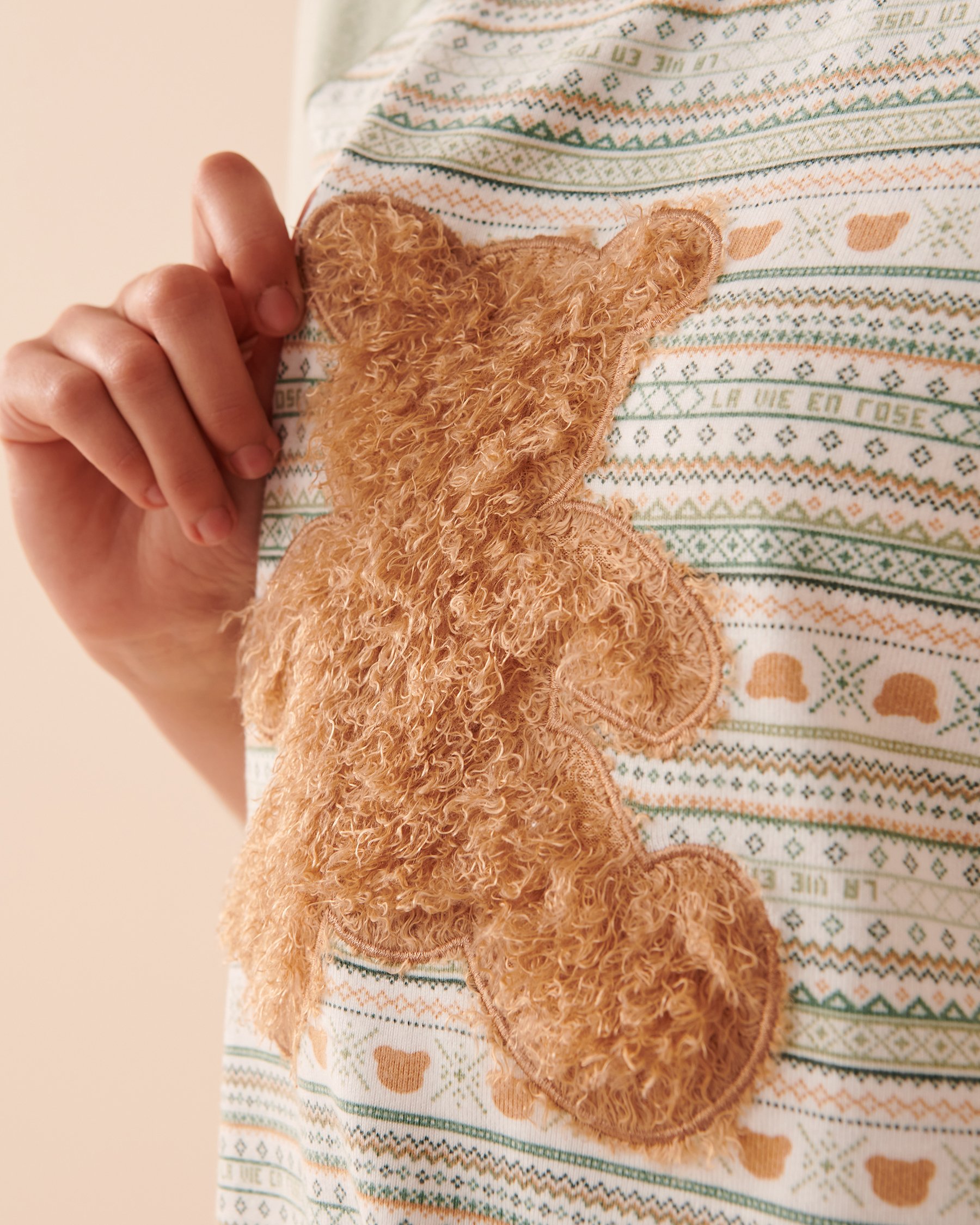 LA VIE EN ROSE Recycled Fibers Teddy Bear Crew Neck T-shirt Bear Fair Isle 40100496 - View6