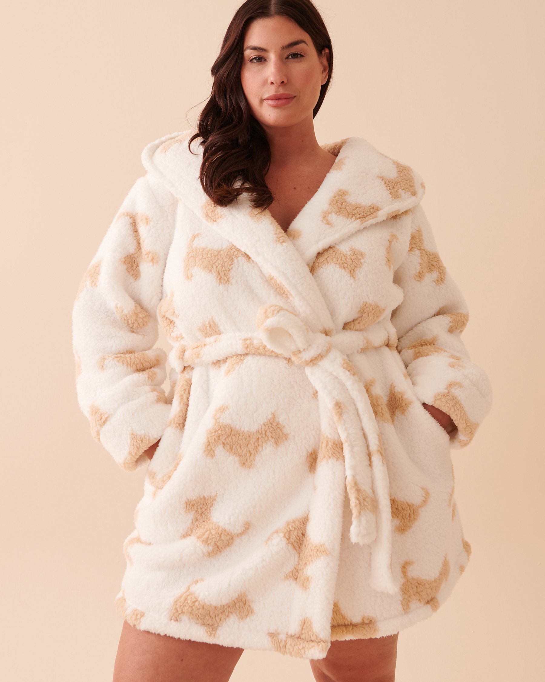 LA VIE EN ROSE Scottie Print Sherpa Robe Scottie 40600157 - View1