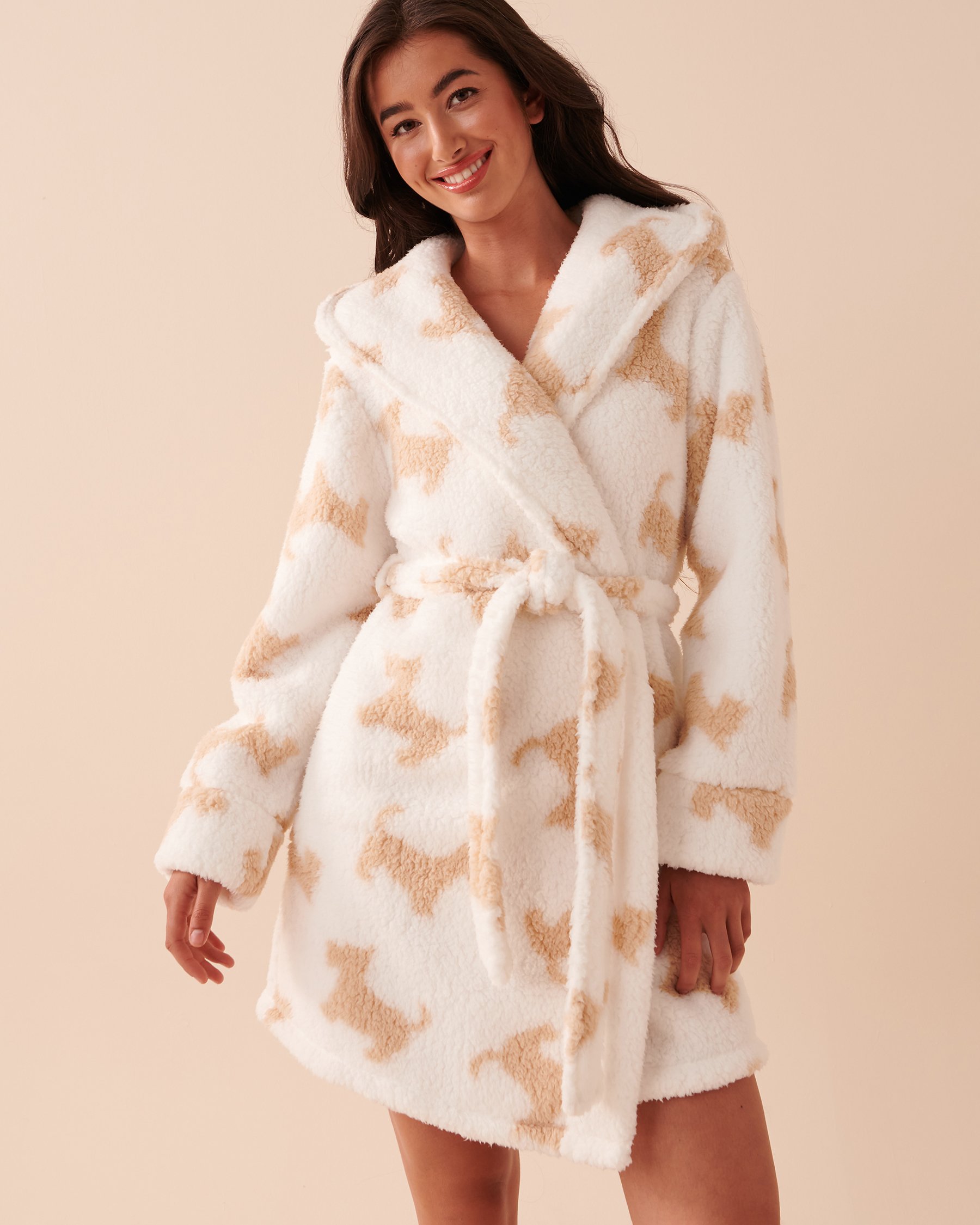 LA VIE EN ROSE Scottie Print Sherpa Robe Scottie 40600157 - View5