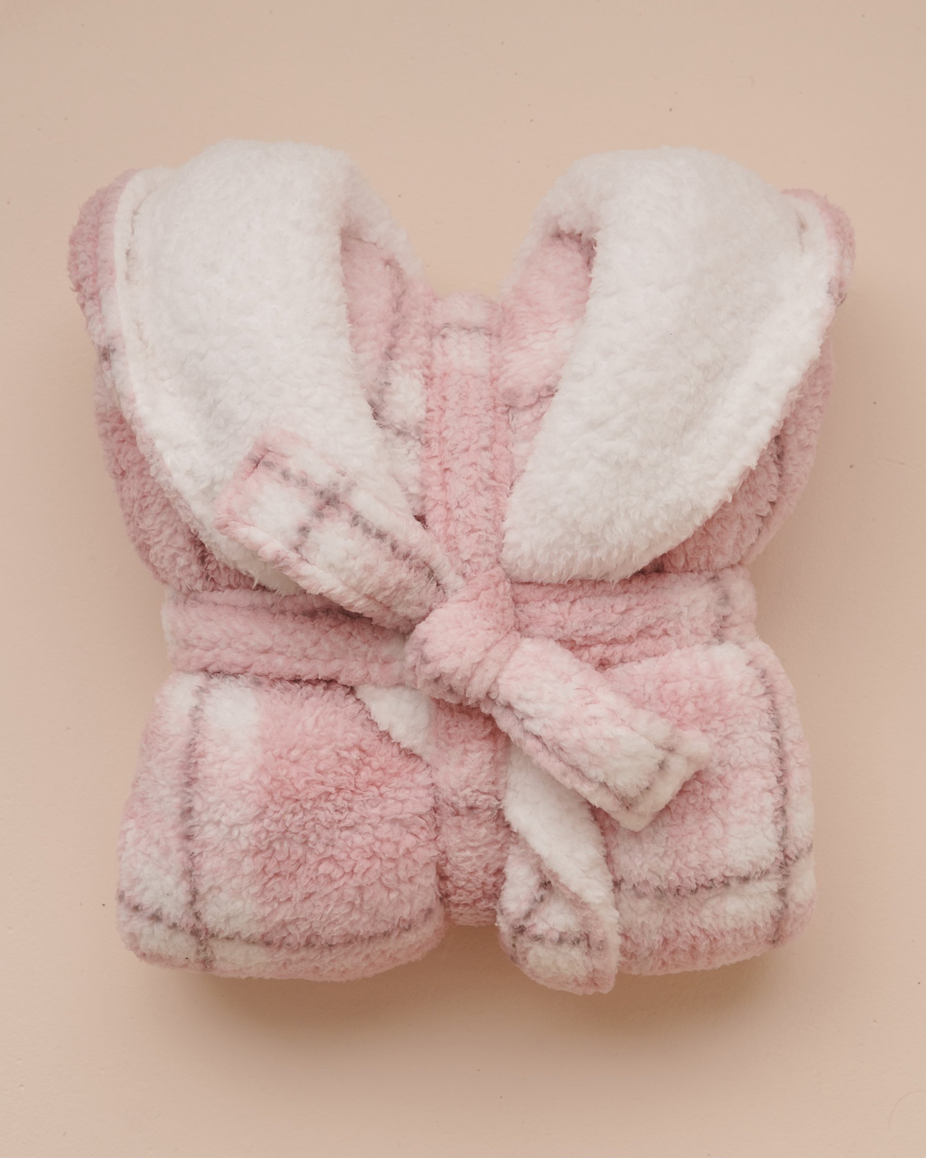 LA VIE EN ROSE Robe de chambre à carreaux en sherpa Carreaux roses 40600155 - Voir5