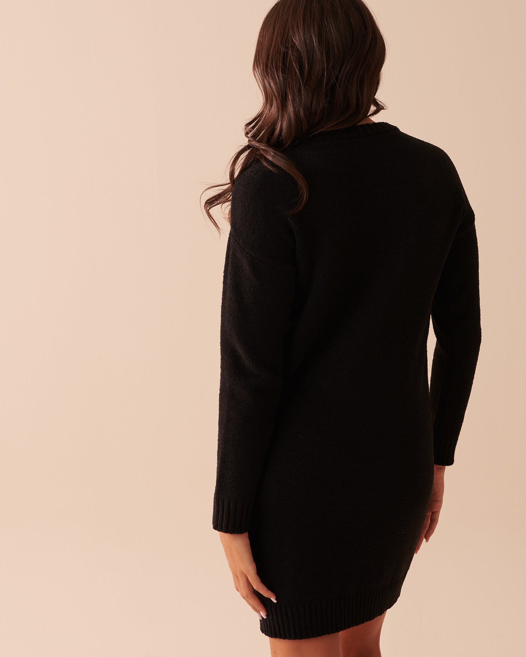 LA VIE EN ROSE Snowflakes Chenille Long Sleeve Sleepshirt Starry Night 40500320 - View5