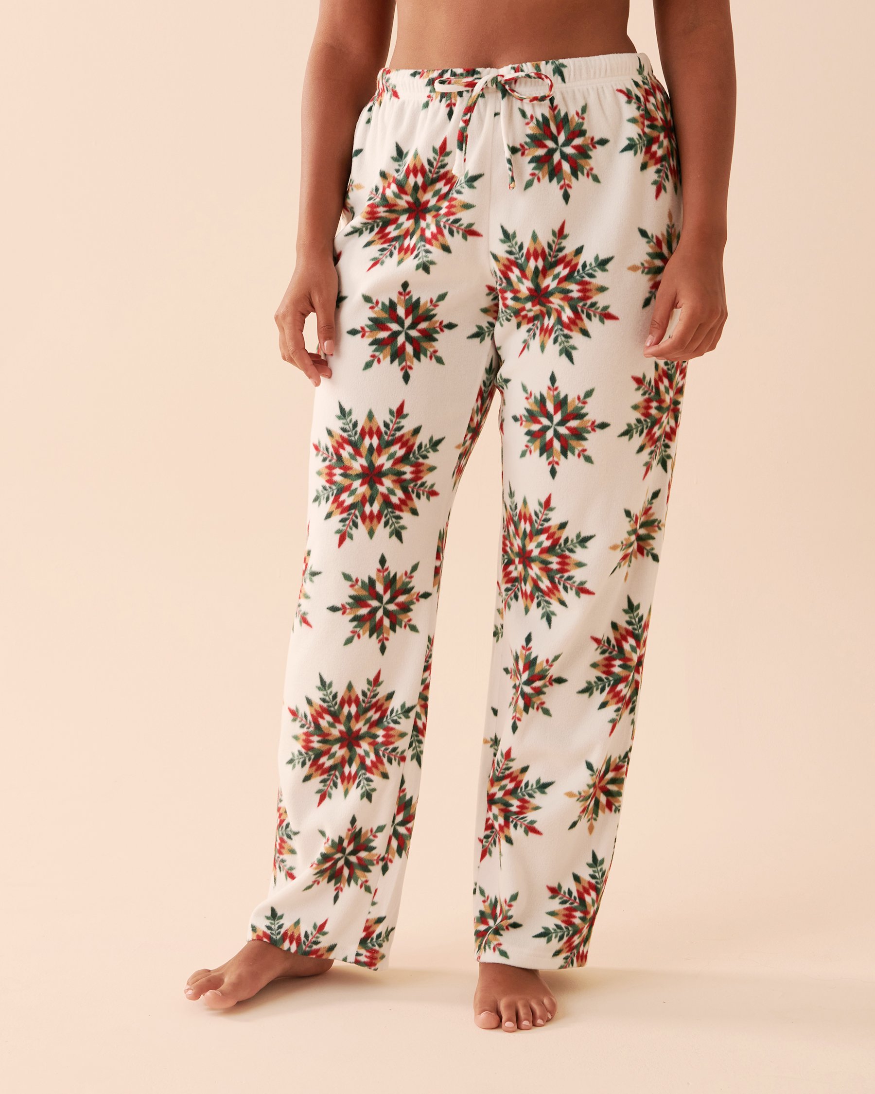 LA VIE EN ROSE Snowflakes Micropolar PJ Set Holiday Snowflakes 40400054 - View4