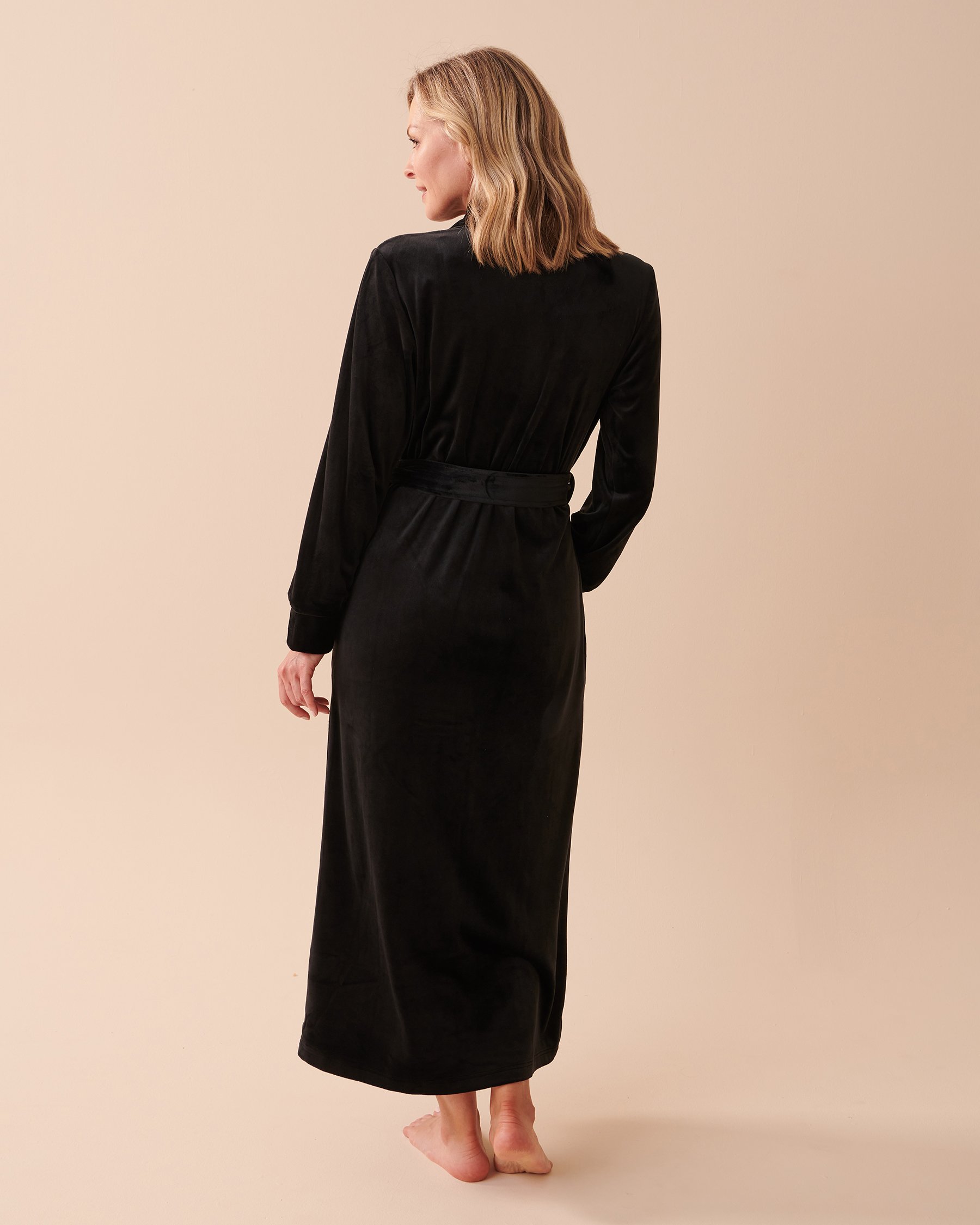 LA VIE EN ROSE Velvety Softness Long Robe Starry Night 40600149 - View2