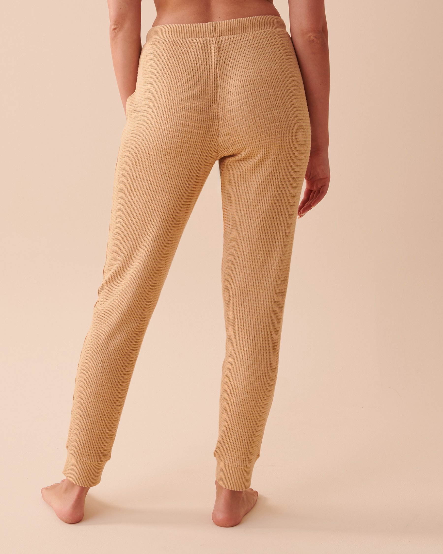 LA VIE EN ROSE Waffle Knit Jogger Pants Salted Caramel Mix 40200507 - View2