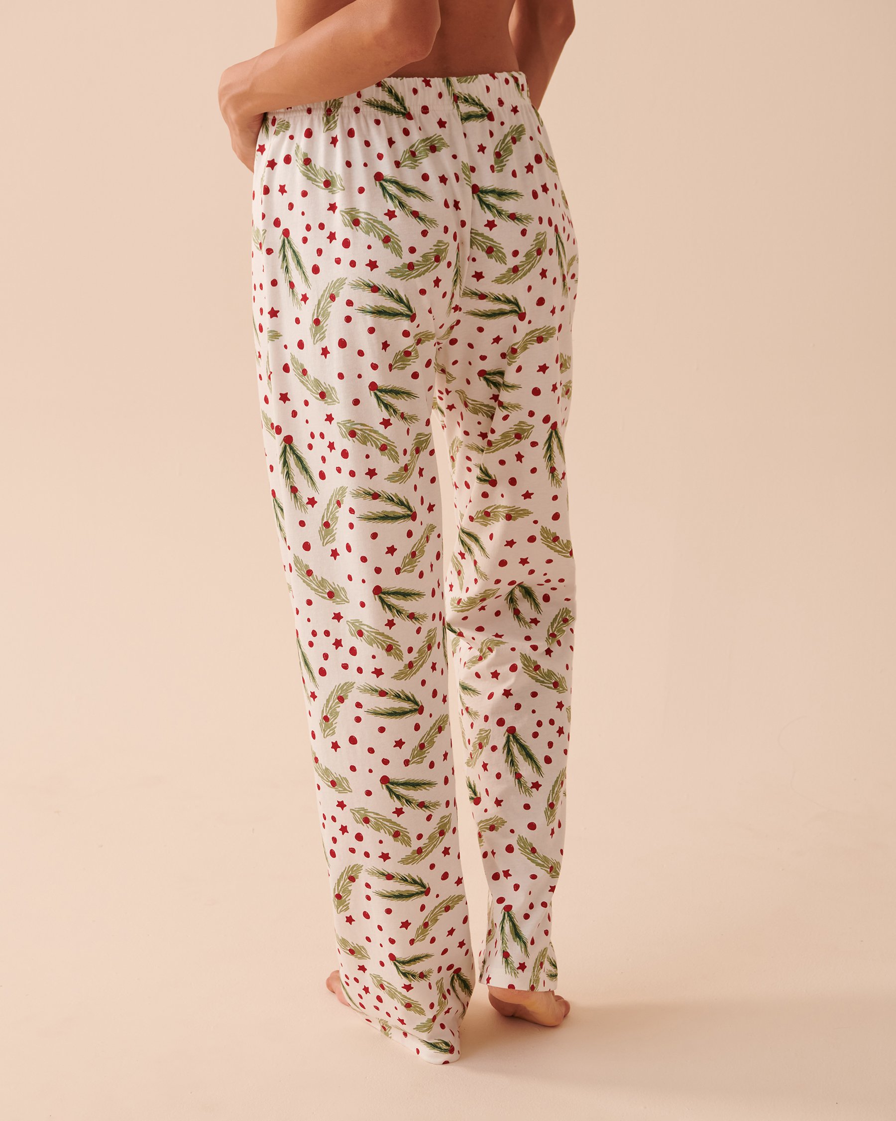 LA VIE EN ROSE Winter Print Cotton PJ Set Mistletoe 40400057 - View5