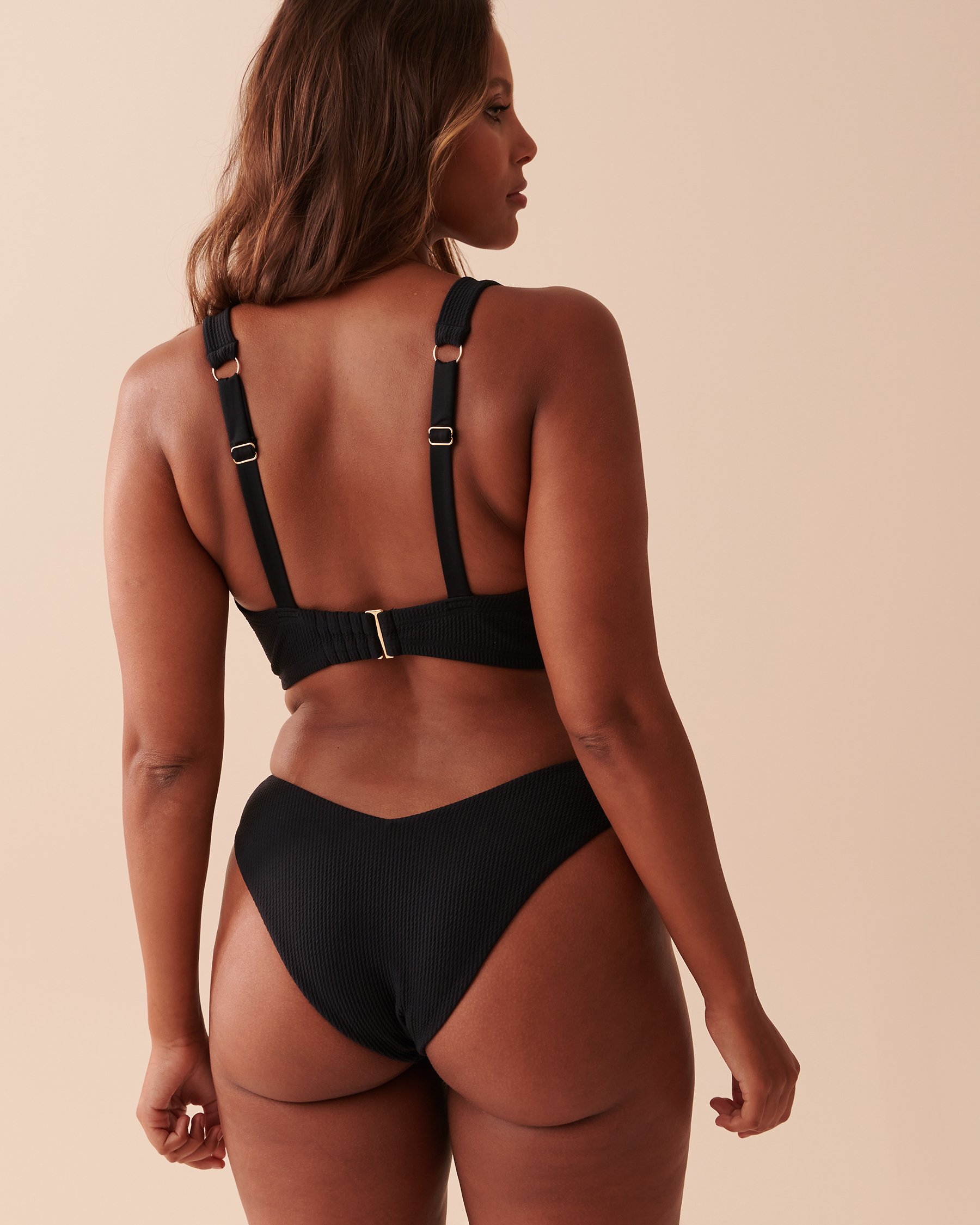 LA VIE EN ROSE AQUA Haut de bikini balconnet bonnet D texturé CASABLANCA Noir 70200109 - Voir2