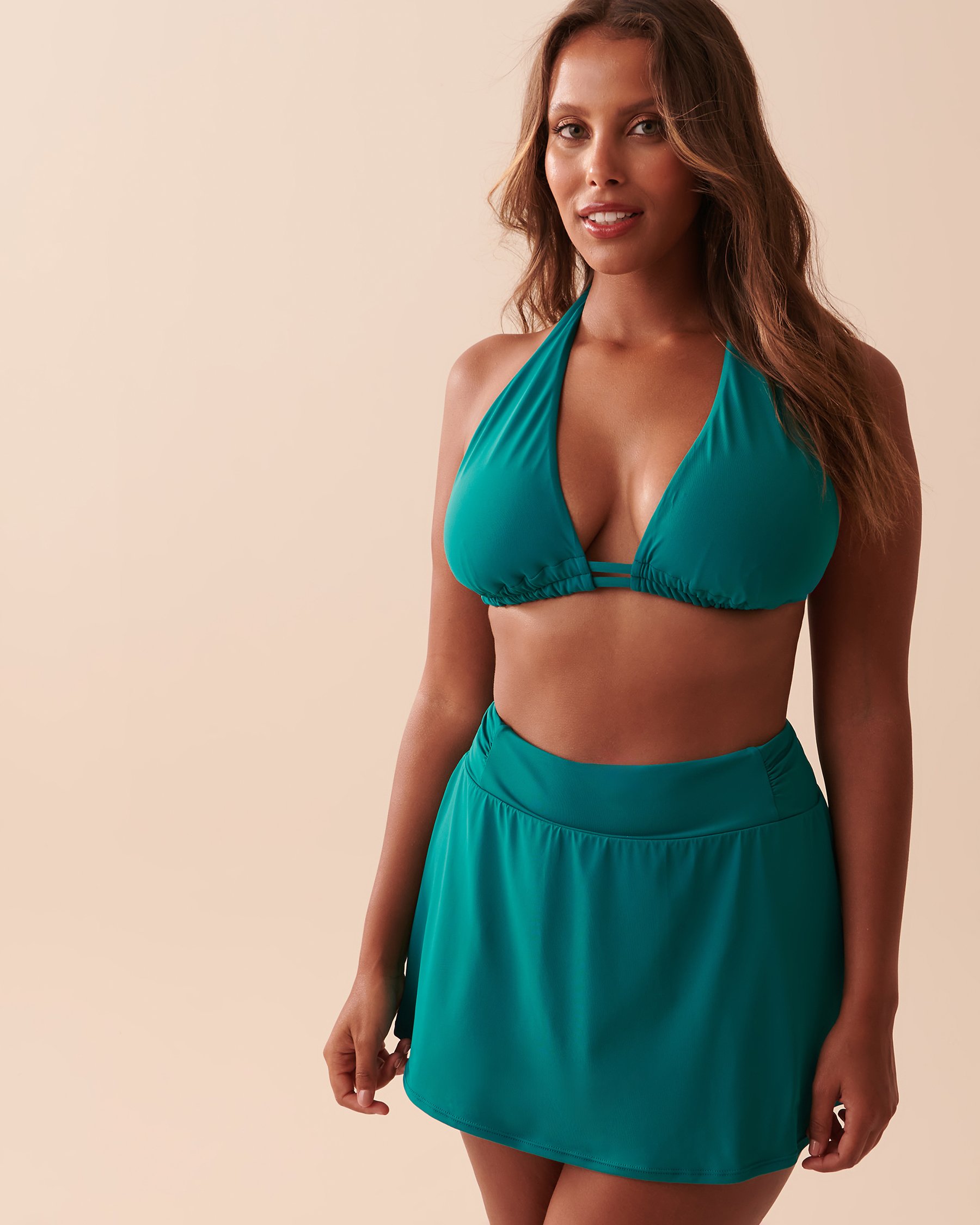 LA VIE EN ROSE AQUA Bas de bikini jupe ARUBA Bleu lagon 70300500 - Voir3