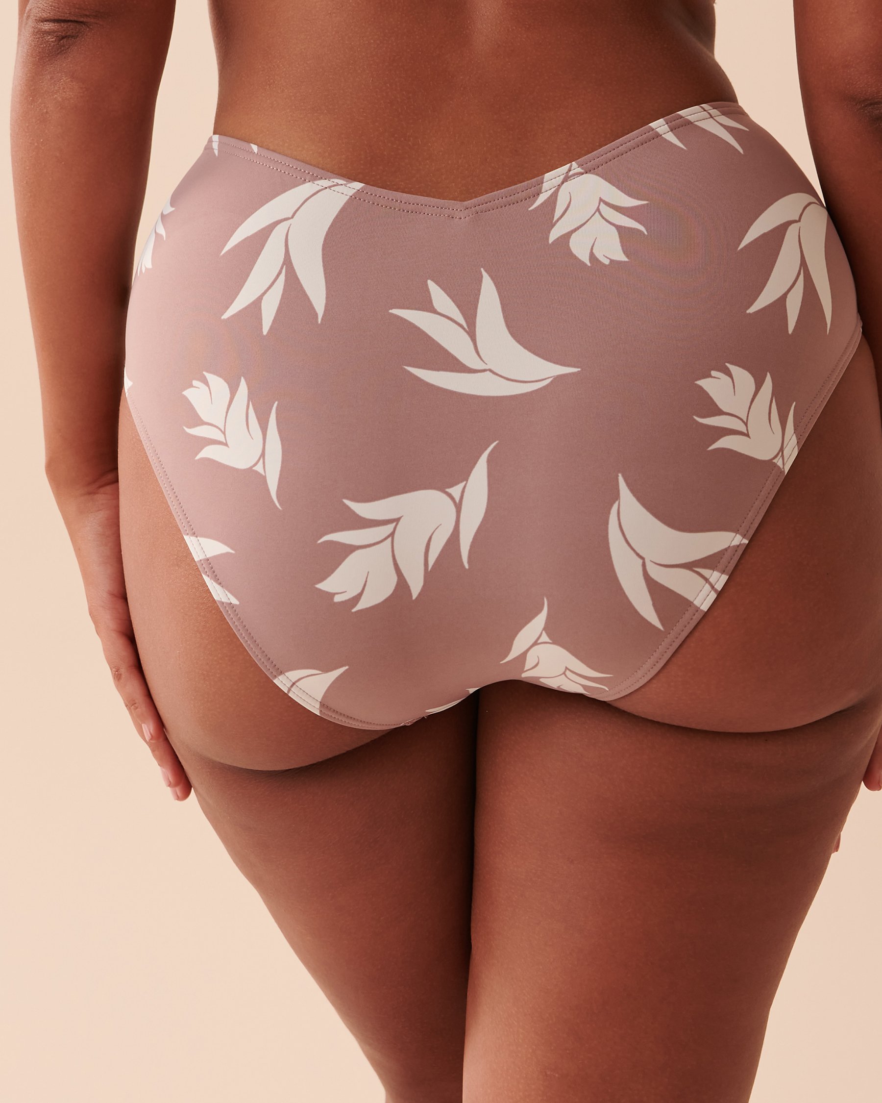 LA VIE EN ROSE AQUA Bas de bikini cheeky taille haute en fibres recyclées SAINT LUCIA Oiseau de paradis minimaliste 70300502 - Voir2