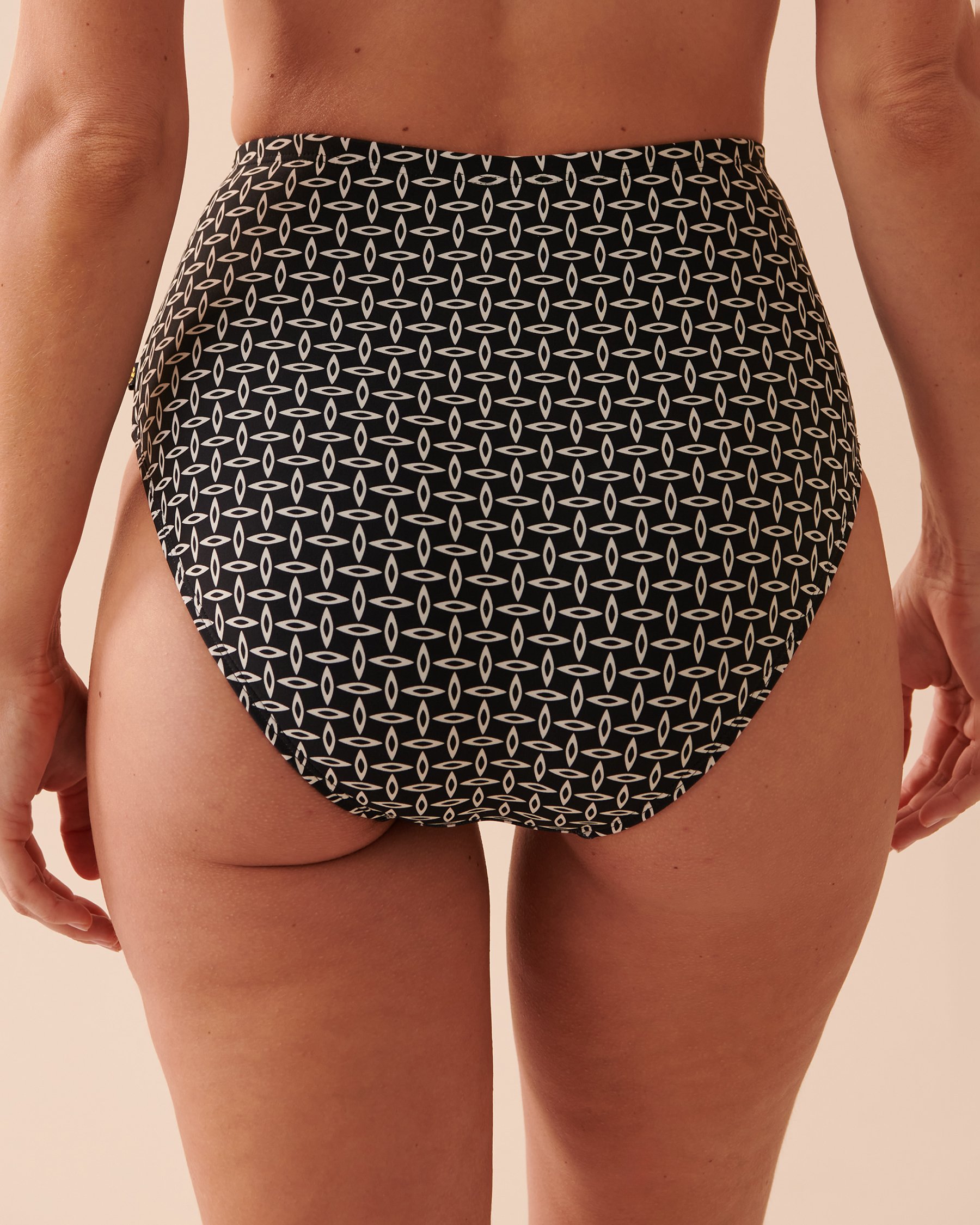 LA VIE EN ROSE AQUA Bas de bikini taille haute drapée SANTA MONICA Géométrie abstraite 70300503 - Voir2