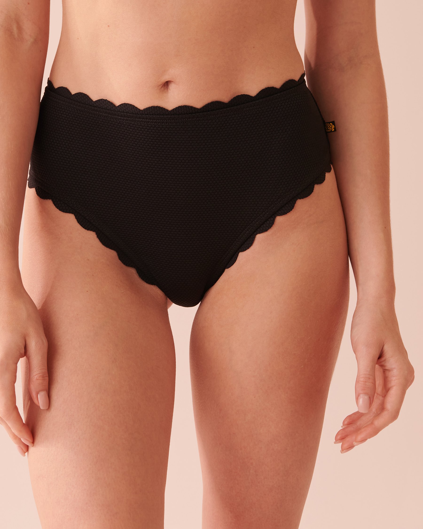 LA VIE EN ROSE AQUA POPCORN TEXTURED Cheeky Bikini Bottom Black 70300506 - View2