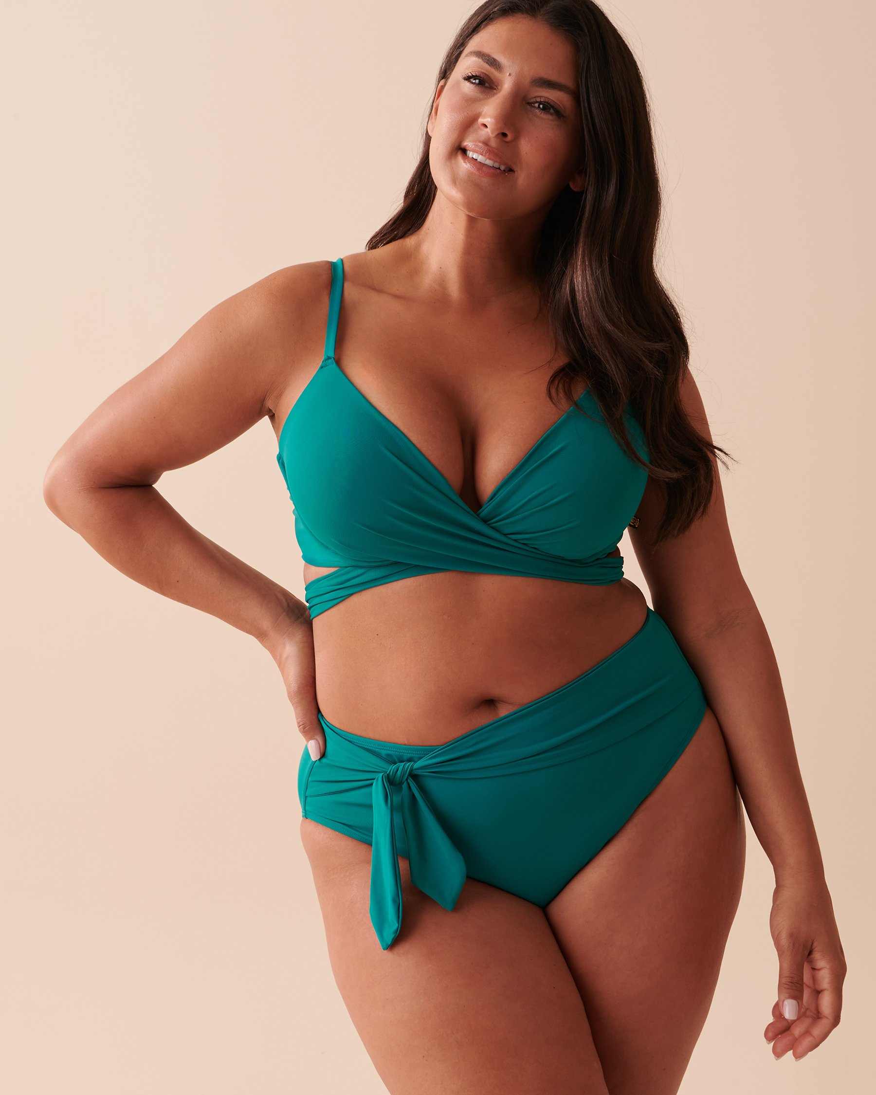 LA VIE EN ROSE AQUA ARUBA Push-up Plunge Bikini Top Blue lagoon 70100533 - View3