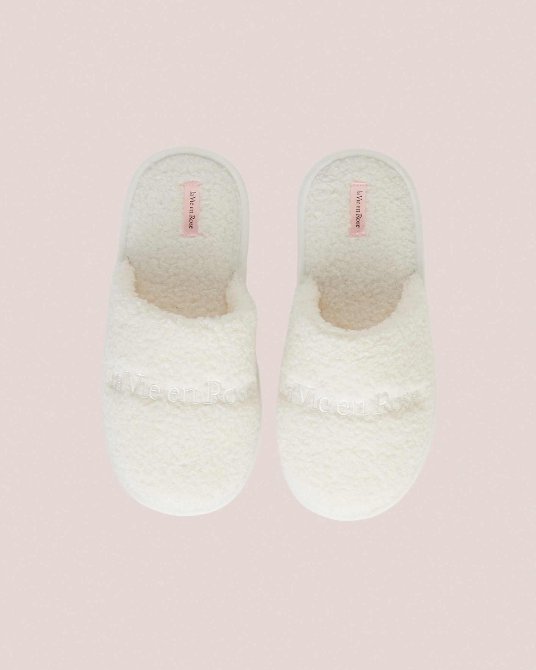 LA VIE EN ROSE Pantoufles mules en mousse mémoire Blanc neige 40700250 - Voir3