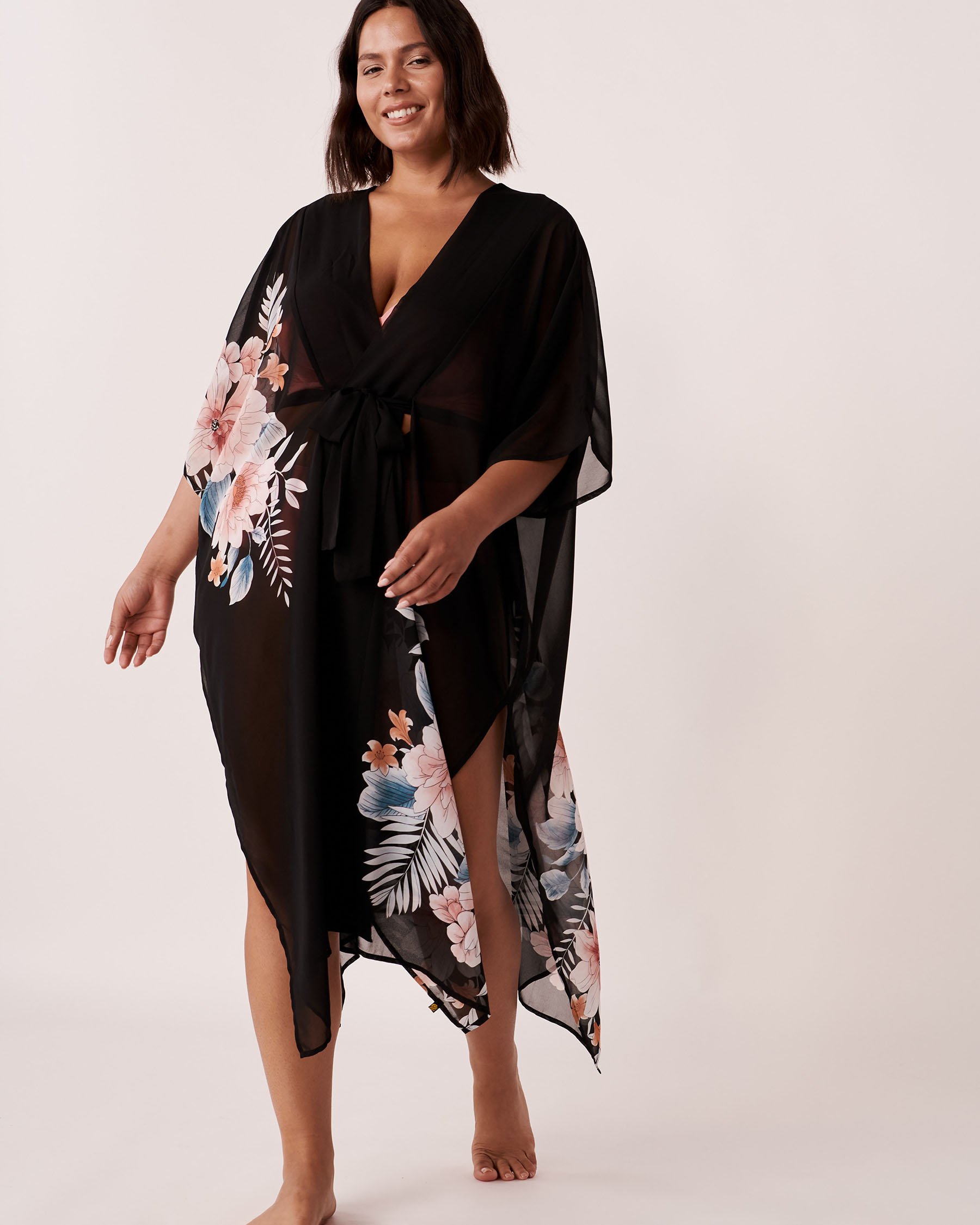 LA VIE EN ROSE AQUA Floral Print Caftan Floral print 80400028 - View3