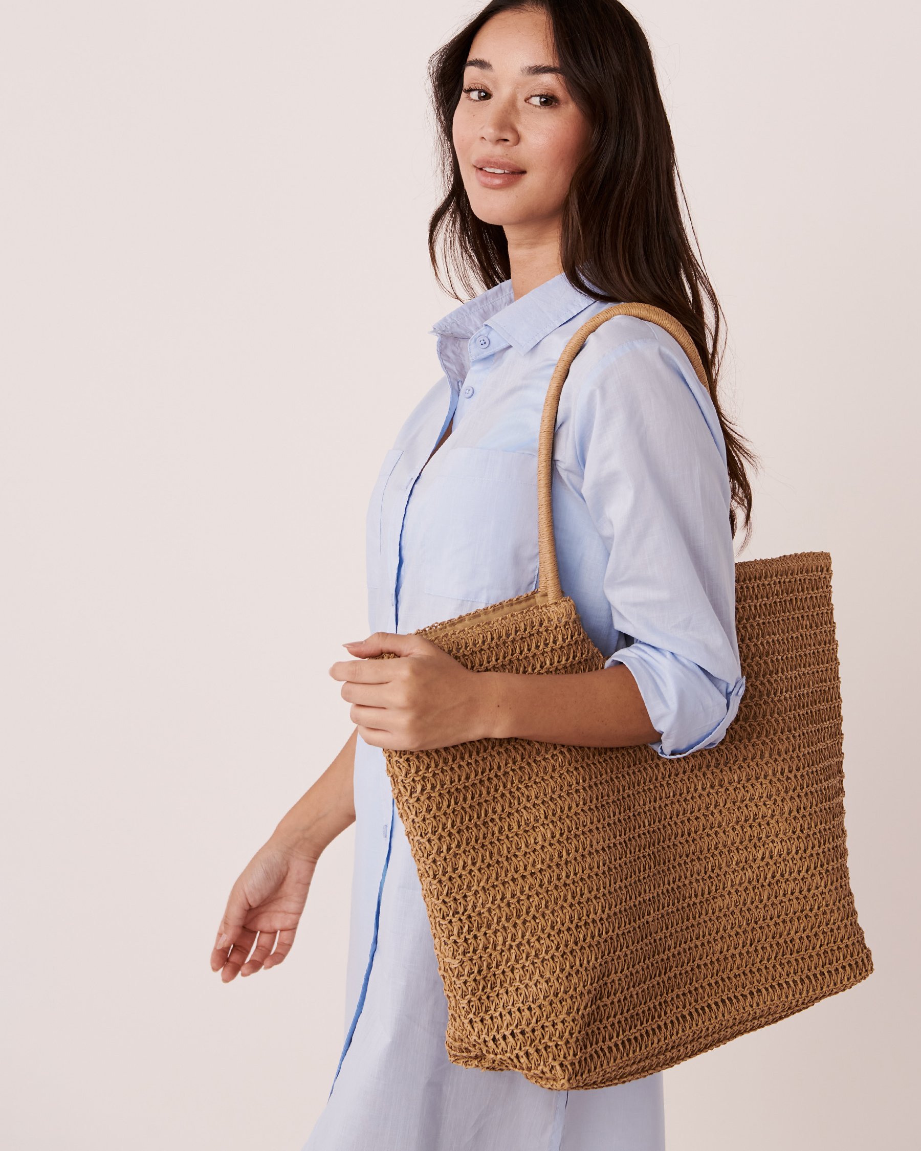 LA VIE EN ROSE AQUA Straw Bag Natural 80500077 - View1