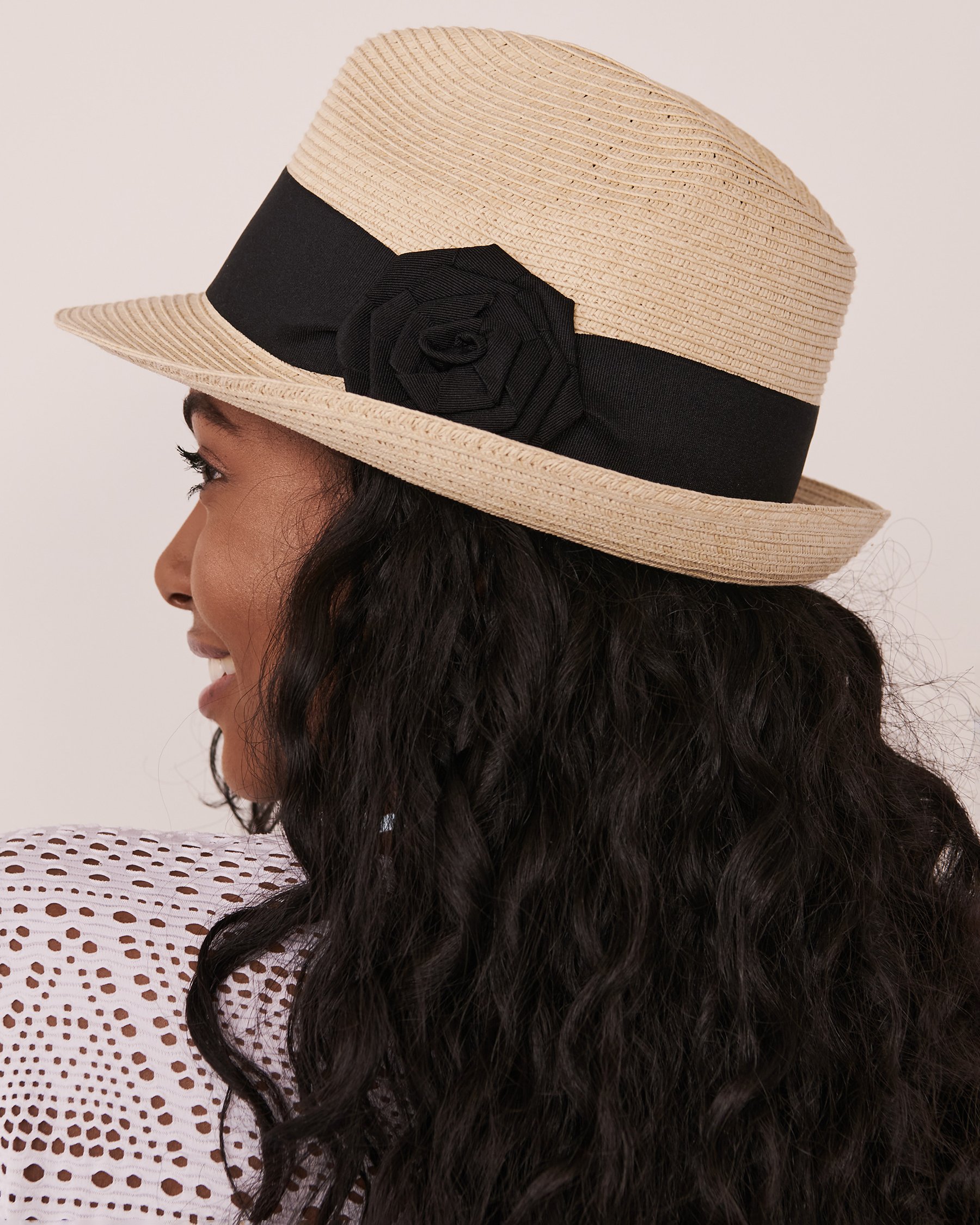 LA VIE EN ROSE AQUA Chapeau Fedora Sable 80500071 - Voir2