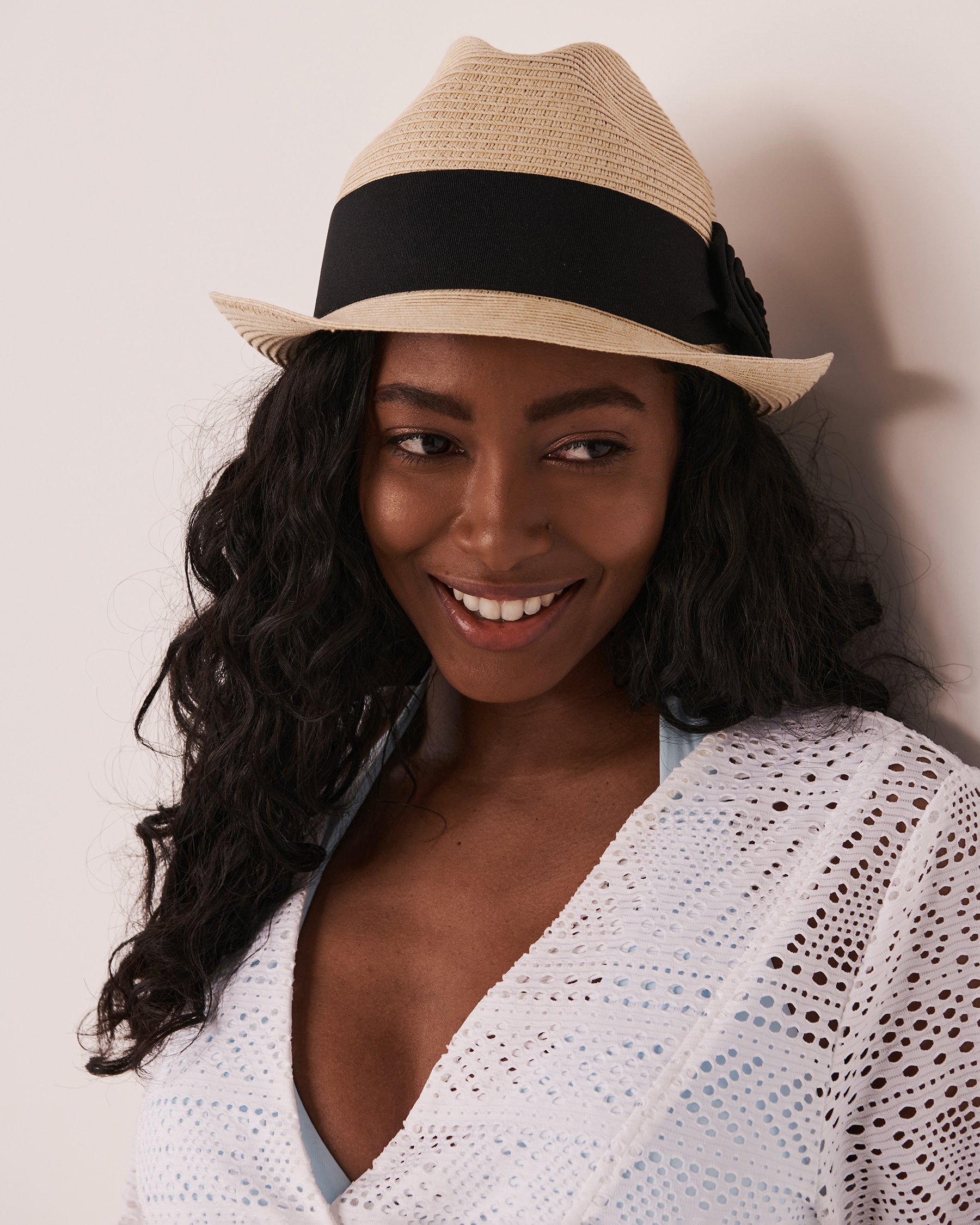 LA VIE EN ROSE AQUA Chapeau Fedora Sable 80500071 - Voir3