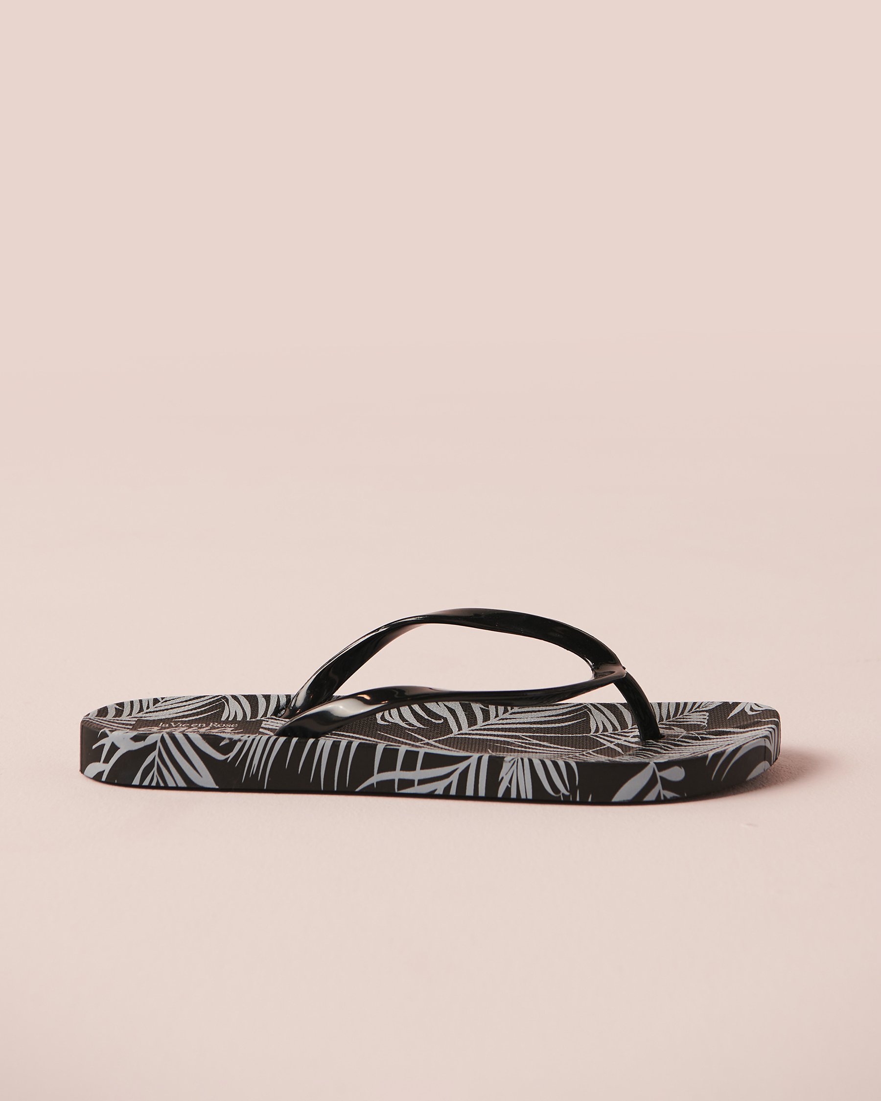 LA VIE EN ROSE AQUA Leaf Print Sandals Leaves 80500067 - View2