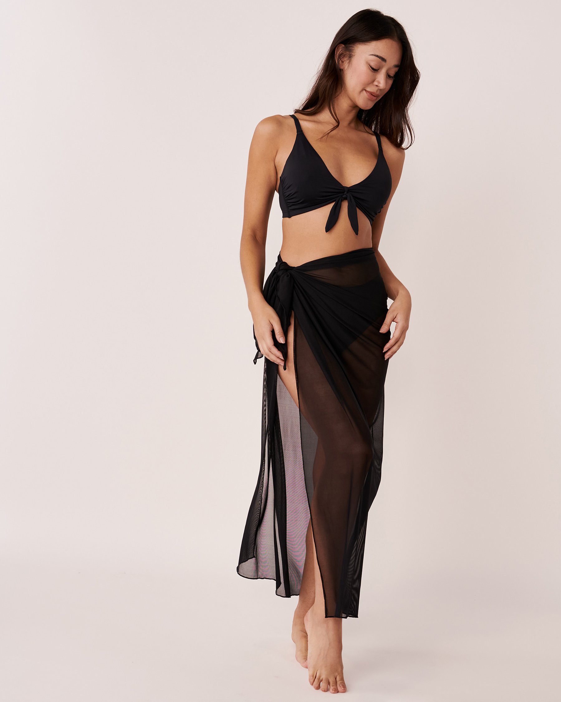 LA VIE EN ROSE AQUA Mesh Pareo Black 80200021 - View1